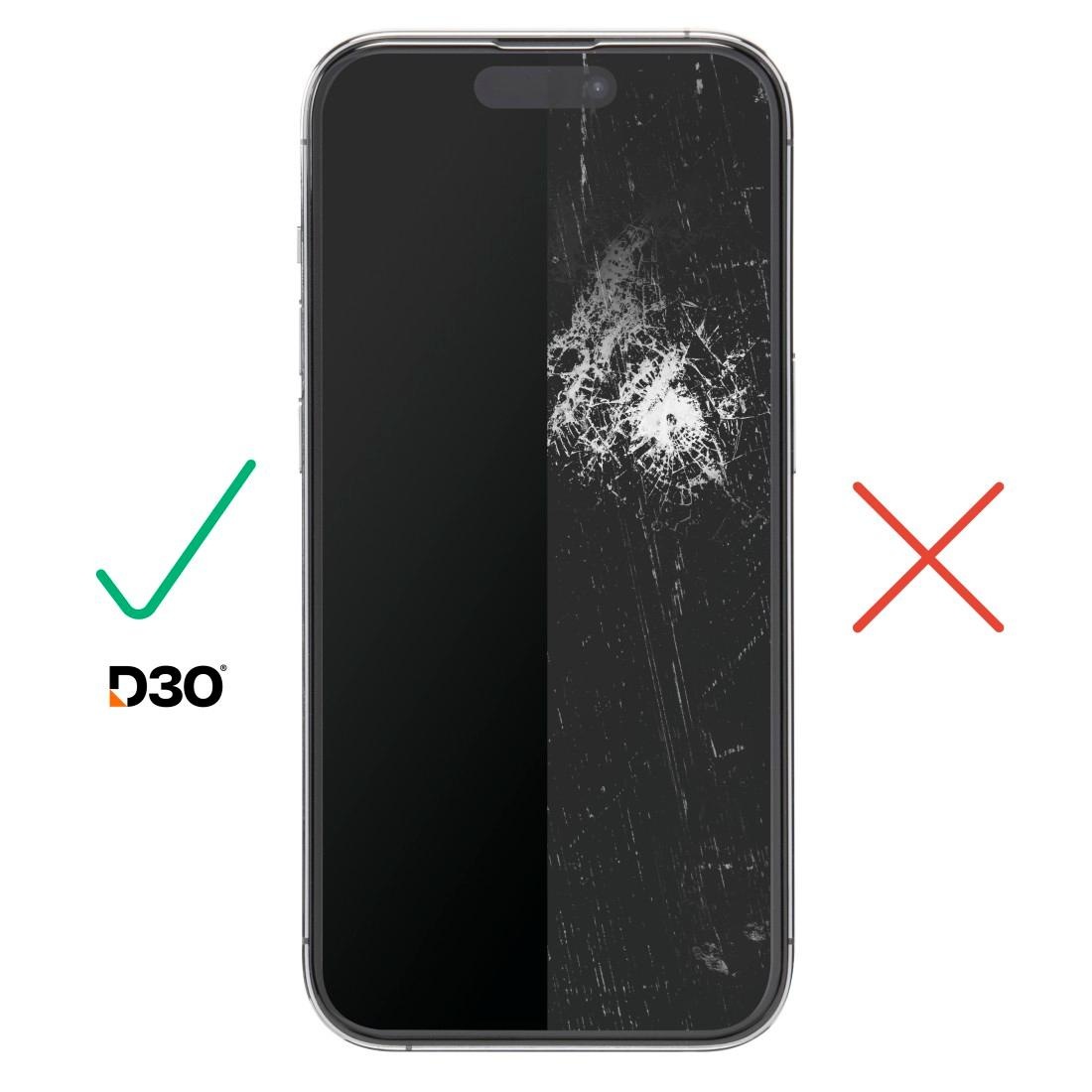 Hama Displayschutzglas »Displayschutz für iPhone 16 Pro (Panzerglasfolie, D3O, Montagehilfe)«, für iPhone 16 Pro