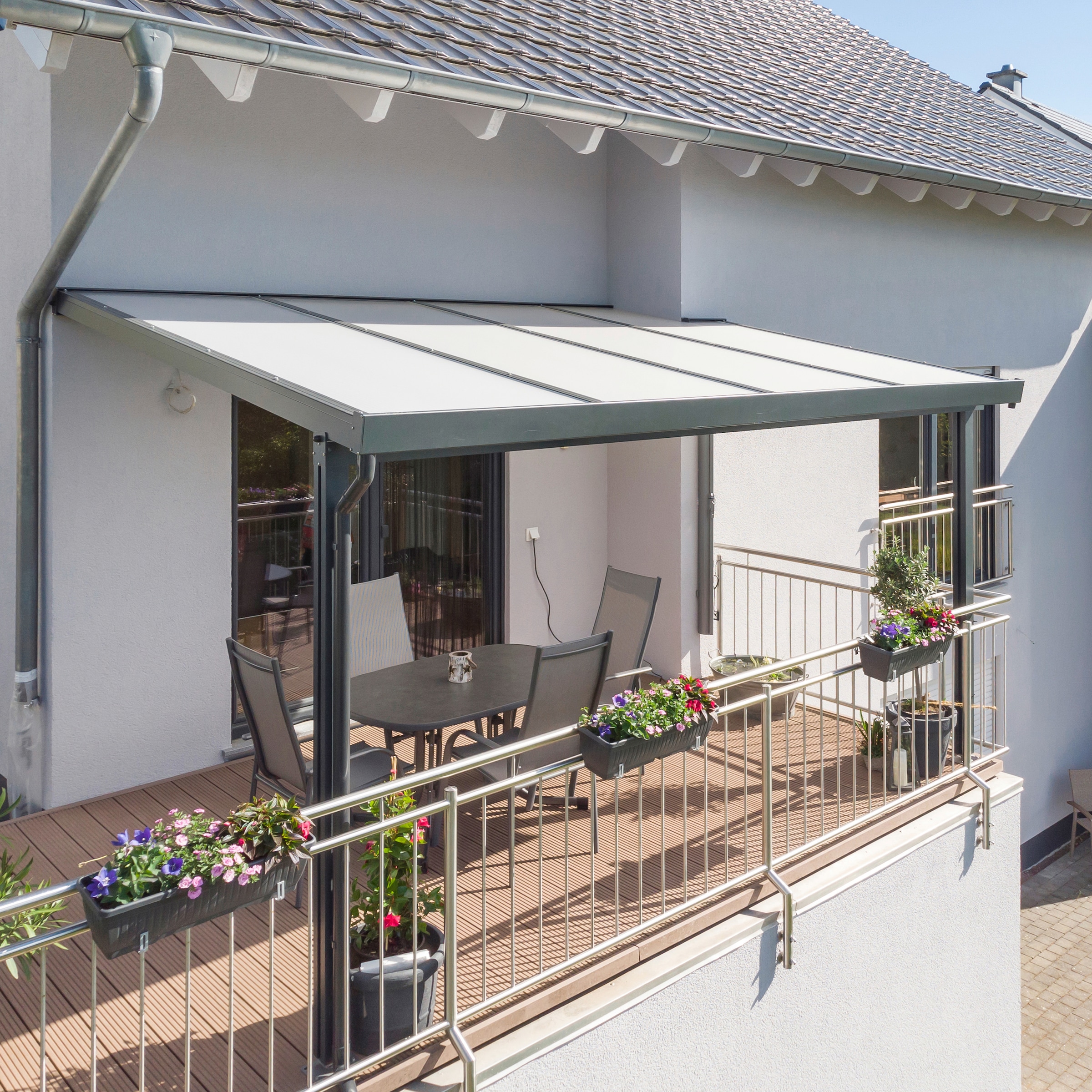 GUTTA Terrassendach "Premium", BxT: 410x406 cm, Dach Polycarbonat Opal