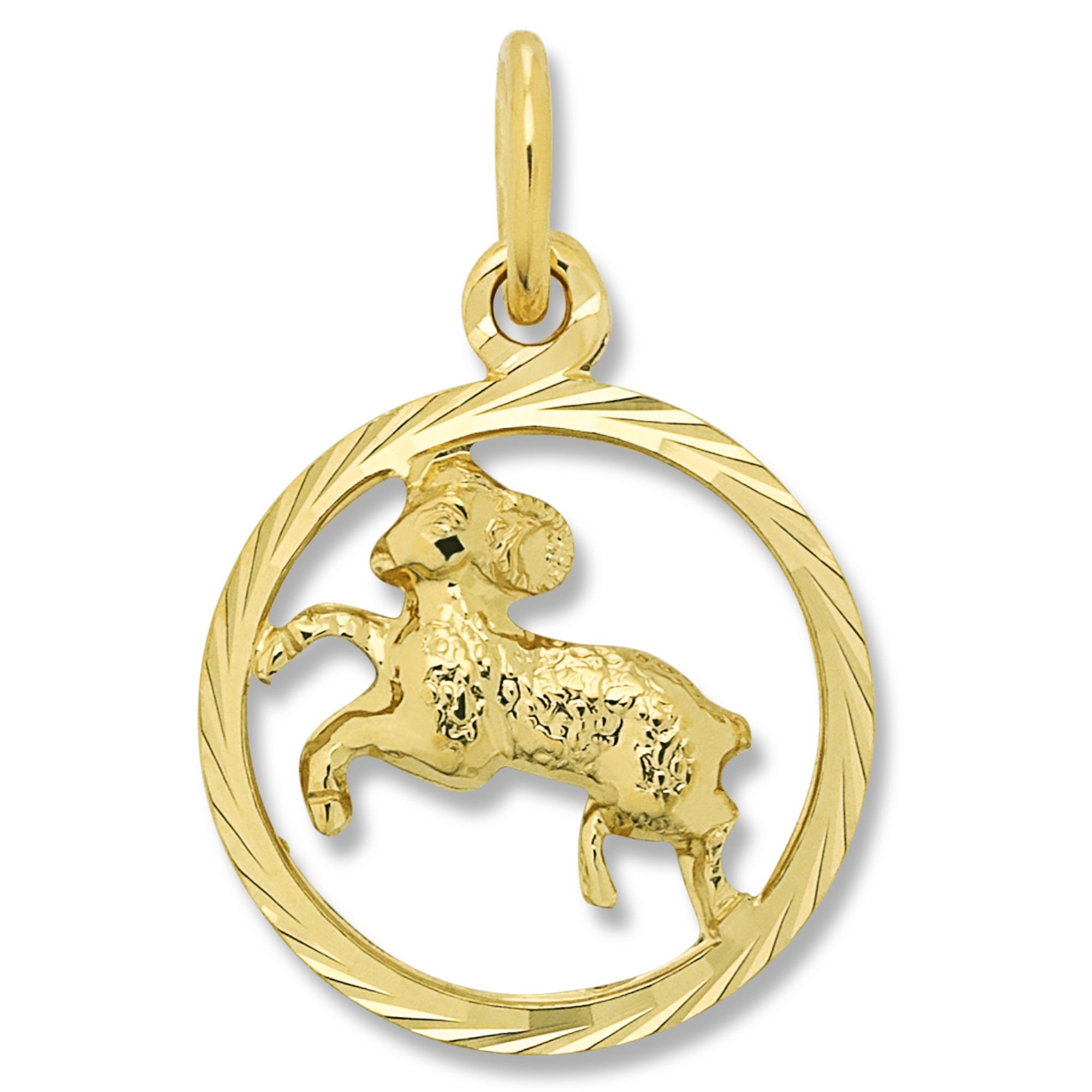 Sternzeichenanhänger ONE ELEMENT "Sternzeichen Anhänger aus 333 Gelbgold", gold, Schmuckanhänger, Damen, Widder, Steinbock, Gelbgold 333 Gold, Gelbgold 333, Gold, Symbol mit Herz – ein feines Geschenk für viele Anlässe