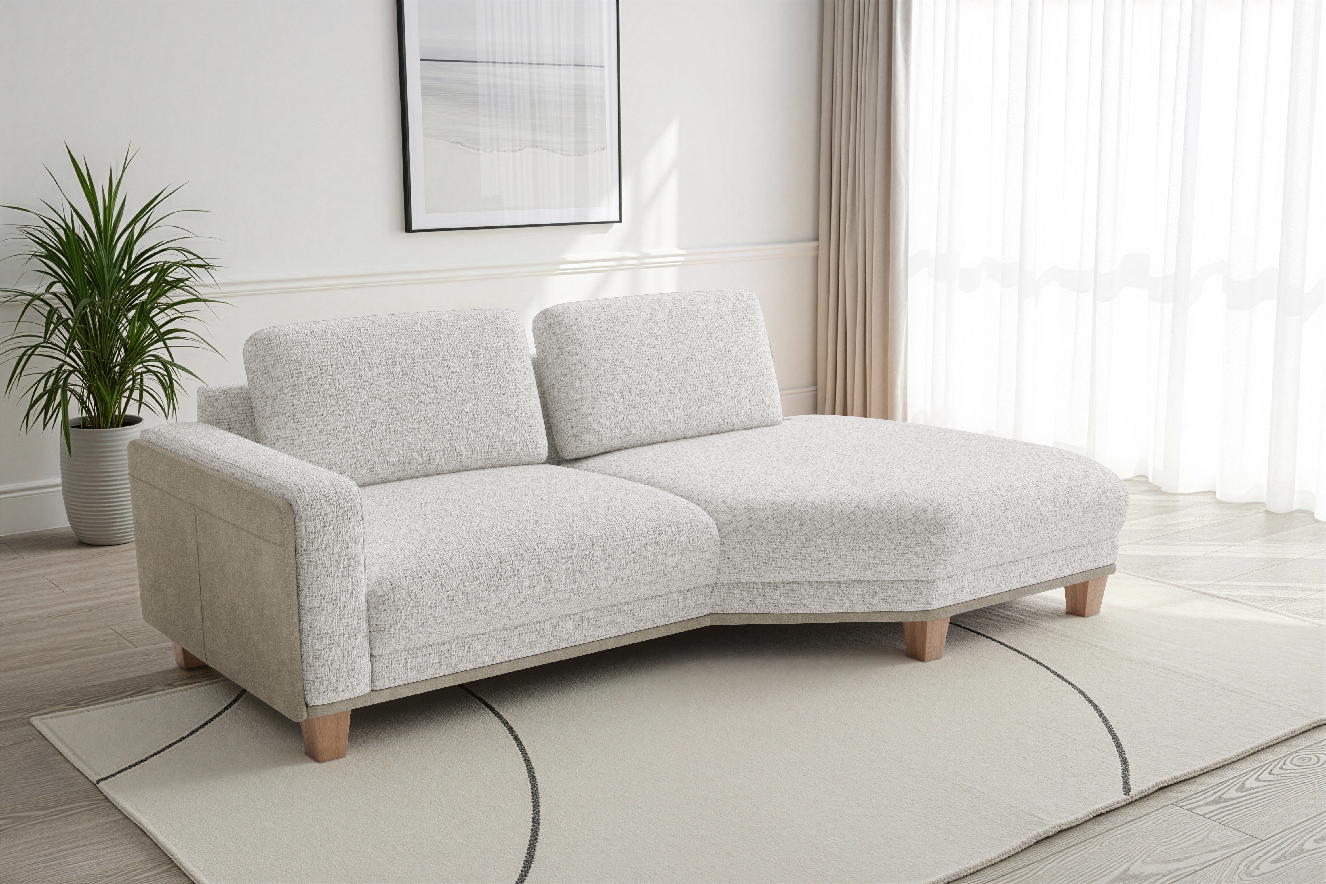sit&more Ecksofa "Concept" Modernes Sofa in drei Fußfarben zur Auswahl