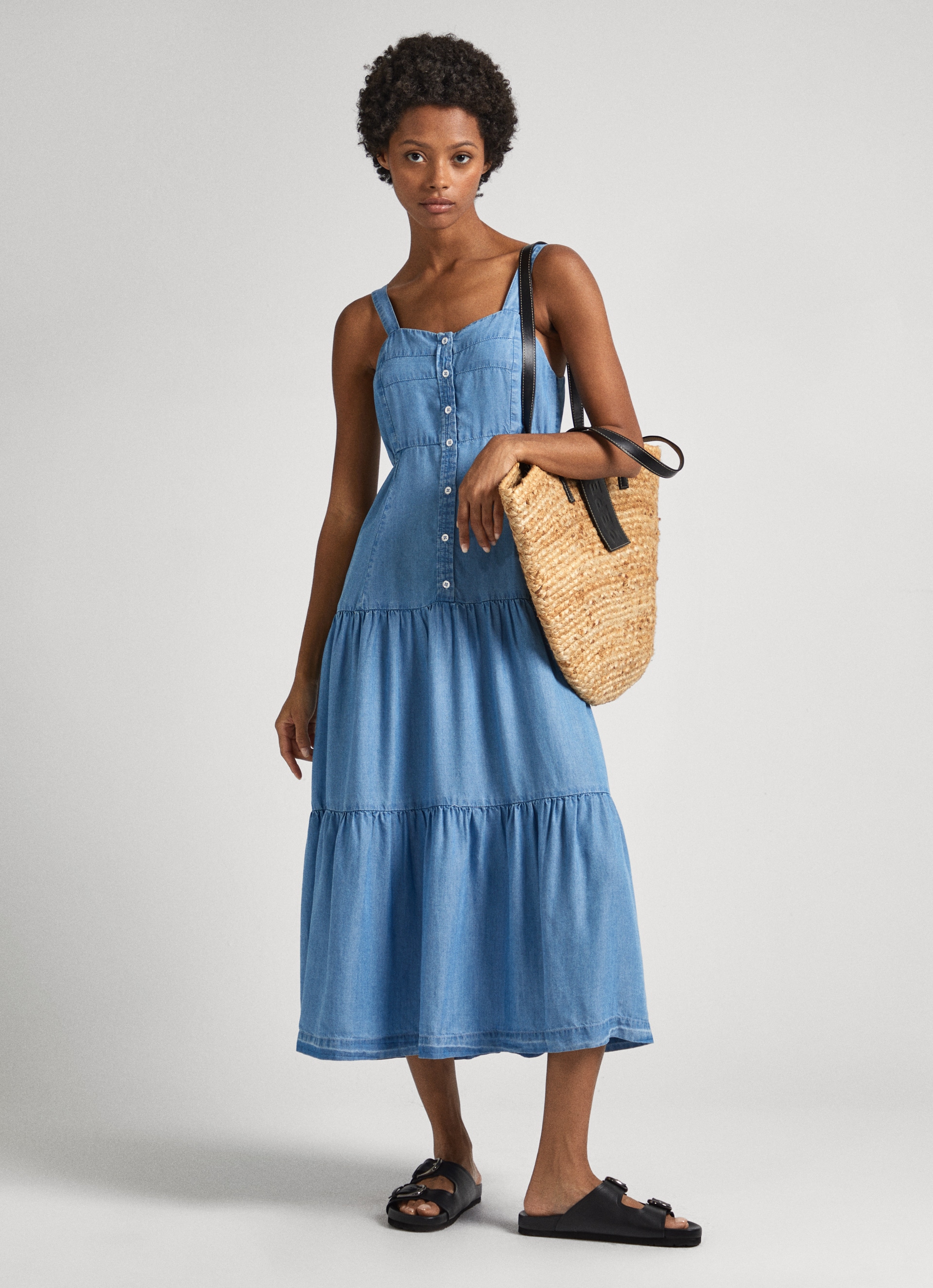 Pepe Jeans Sommerkleid »EDITH«, in Jeansoptik, aus sommerlicher Qualität