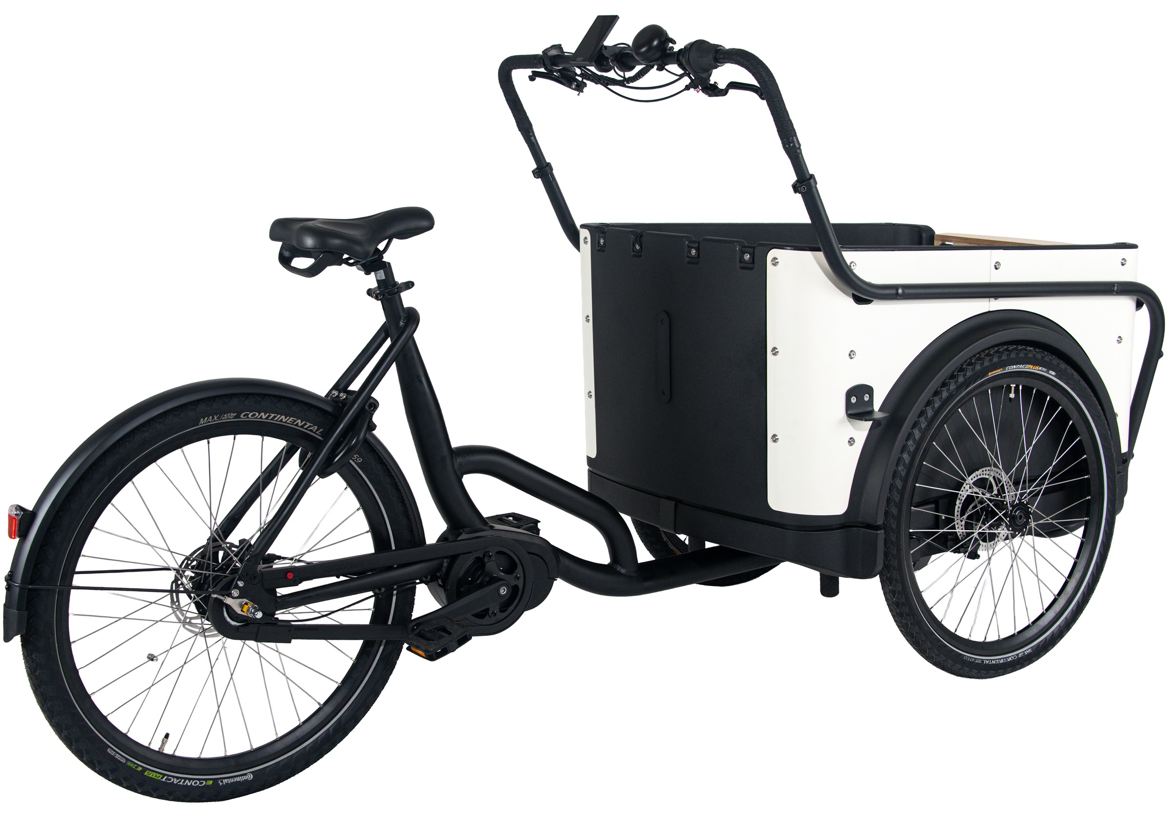 Royal Cargo Bikes »Cargo 3W Premium 17,5Ah / 630 Wh 24 / 26 Zoll weiß« 7 Gang Shimano Nexus Schaltwerk Nabenschaltung Mittelmotor 250 W
