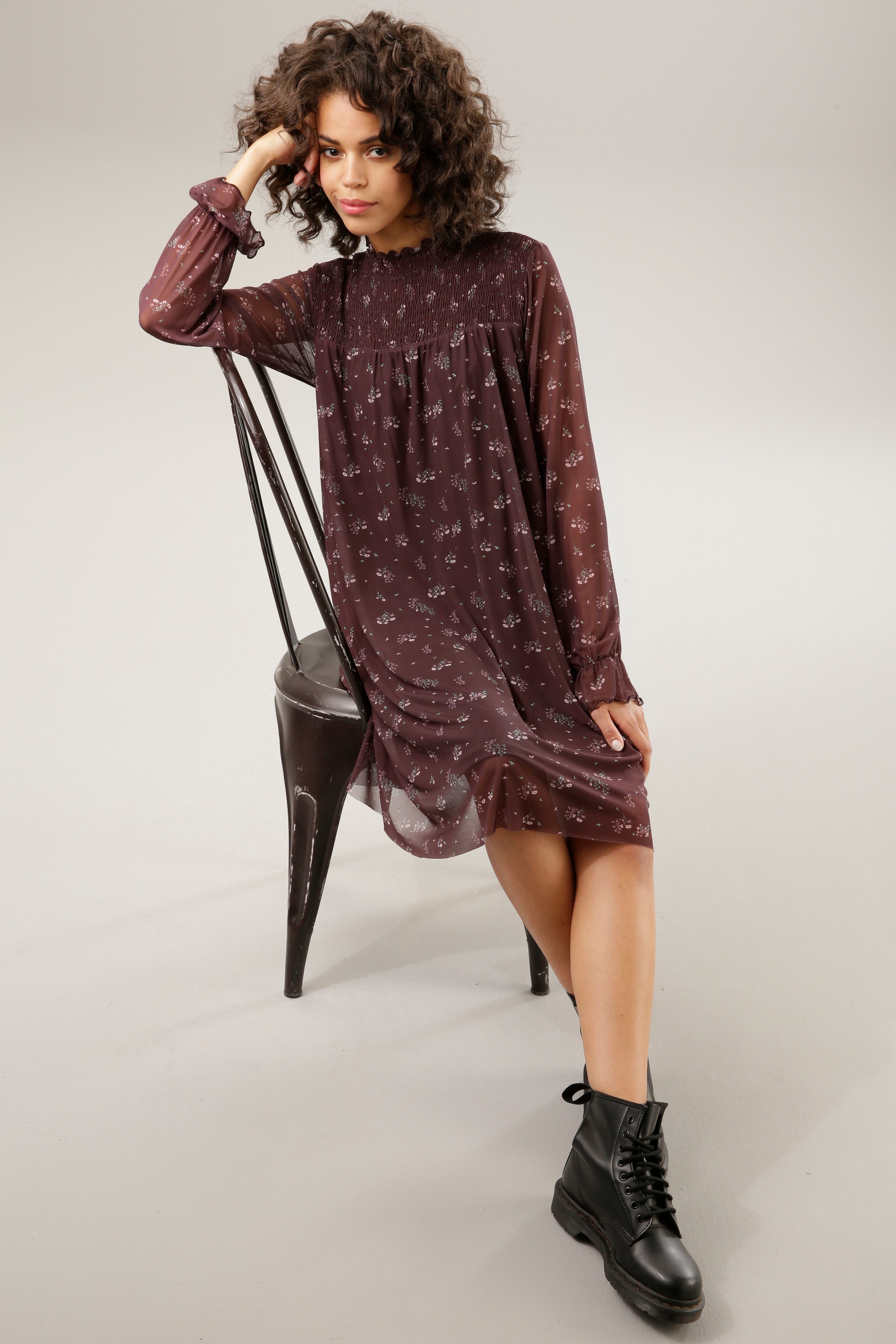 Aniston CASUAL Blusenkleid, mit romantischen Blümchen bedruckt - NEUE  KOLLEKTION für bestellen | BAUR