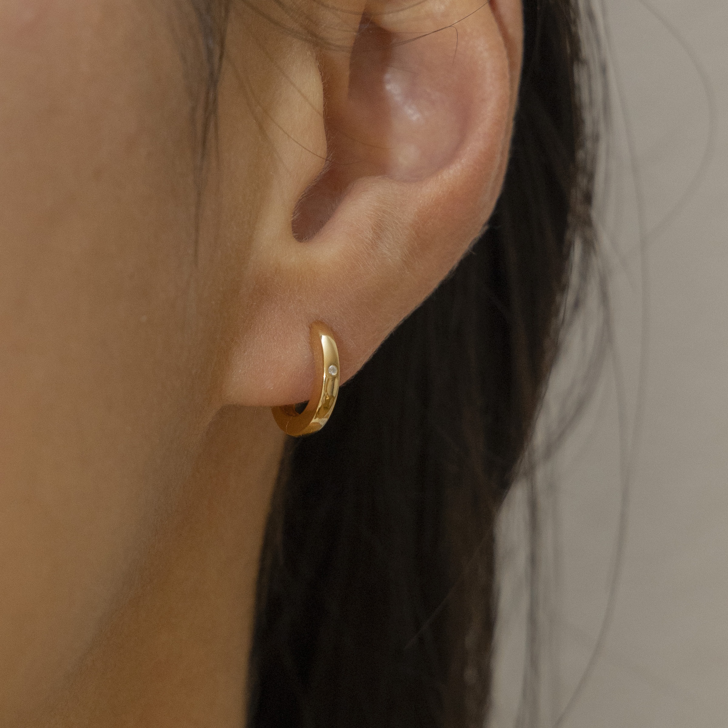 CAÏ Paar Creolen »925 Silber vergoldet Zirkonia«