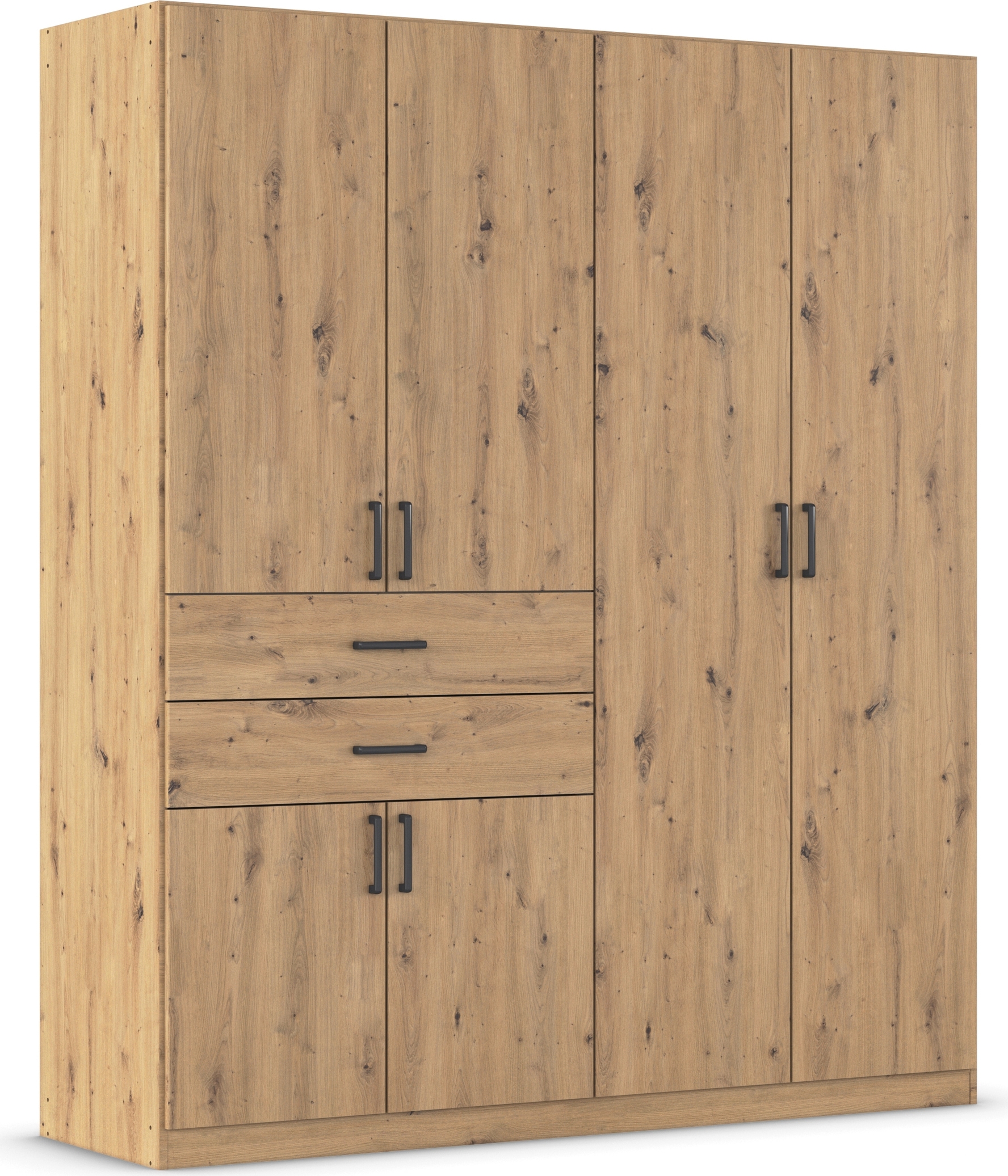 rauch "Kleiderschrank Schrank Garderobe MAIKA mit Dekor-Front" 2 Schubladen, in verschiedenen Breiten, Höhen, Farben, MADE IN GERMANY
