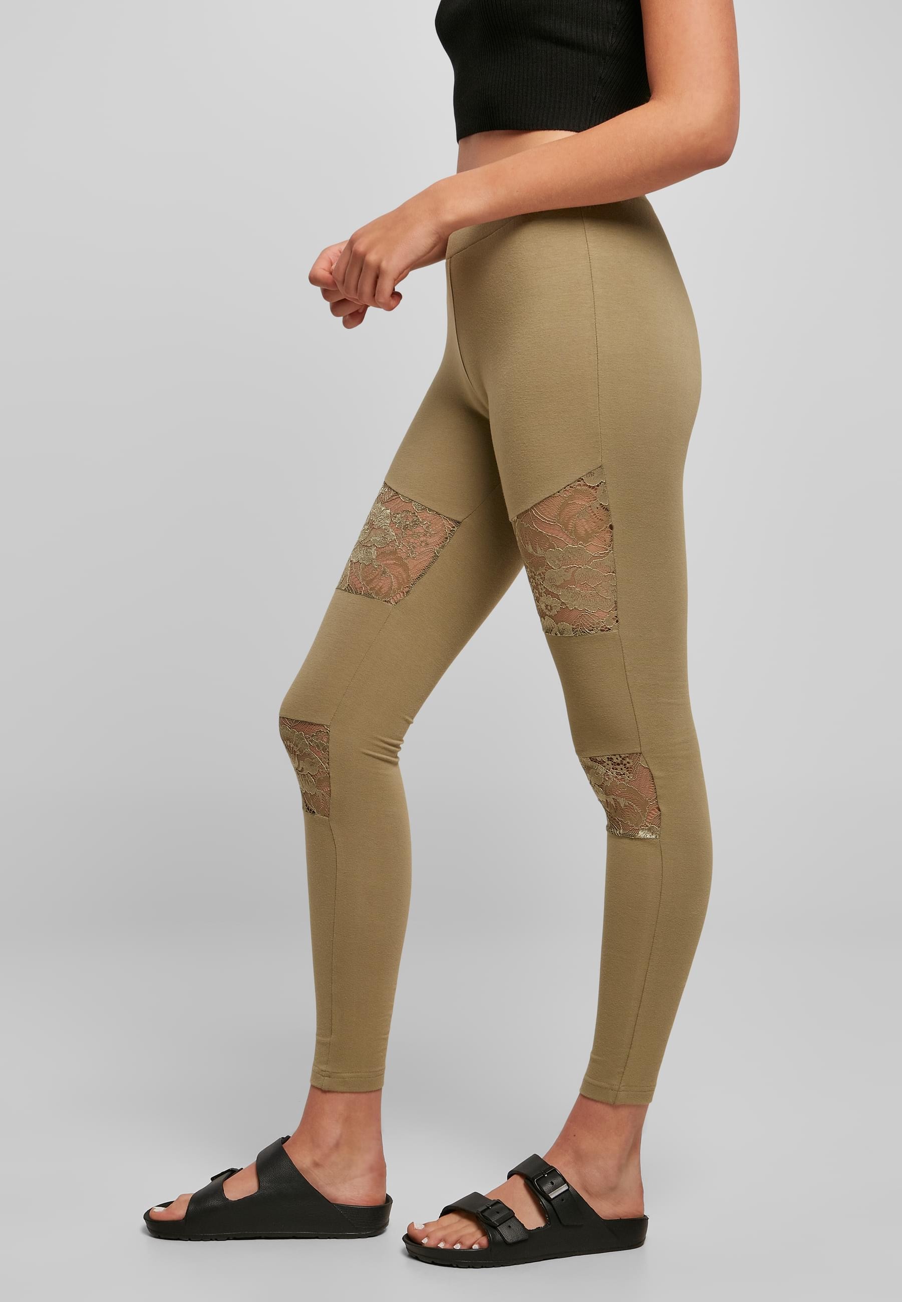 URBAN CLASSICS Leggings »Urban Classics Damen Ladies Laces Inset Leggings«, (1 tlg.)
