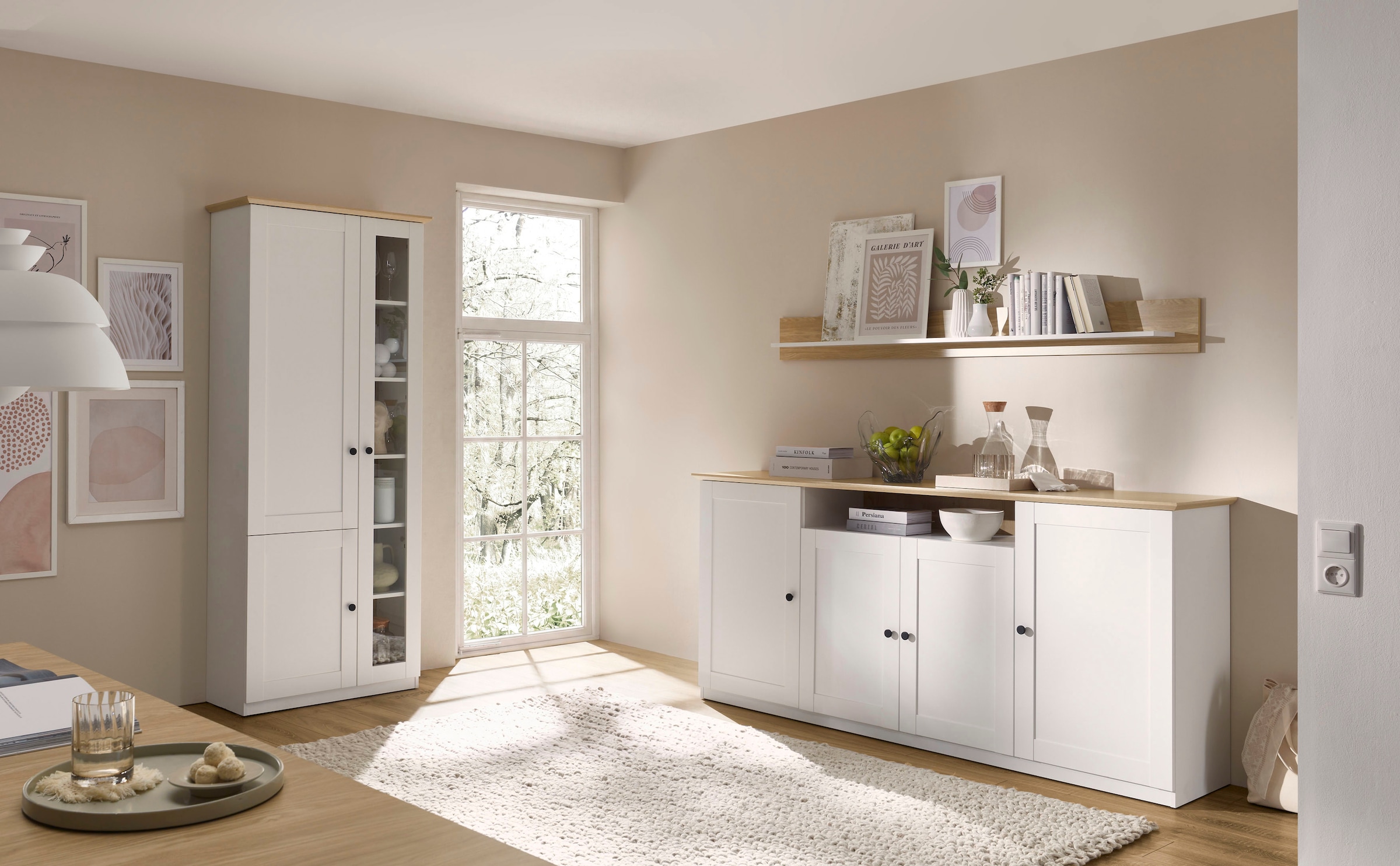 OTTO home Wohnwand "Brest, Anbauwand im Landhausstil, Komplettset, Wohnzimmer-Set" Set, 3 Stk. tlg.