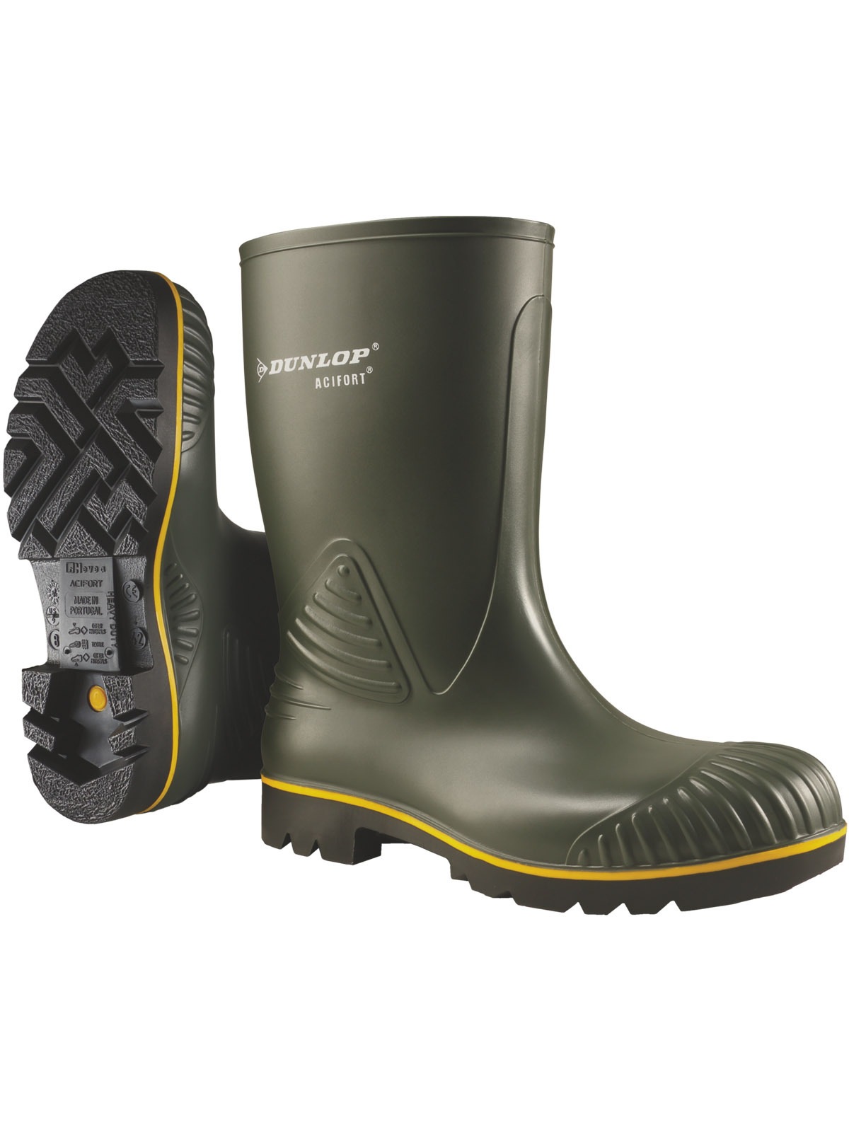 DUNLOP Damen Gummistiefel "Stiefel B440631.AFHA Acifort Heavy Duty calf", Gr. 45, grün, Schuhe