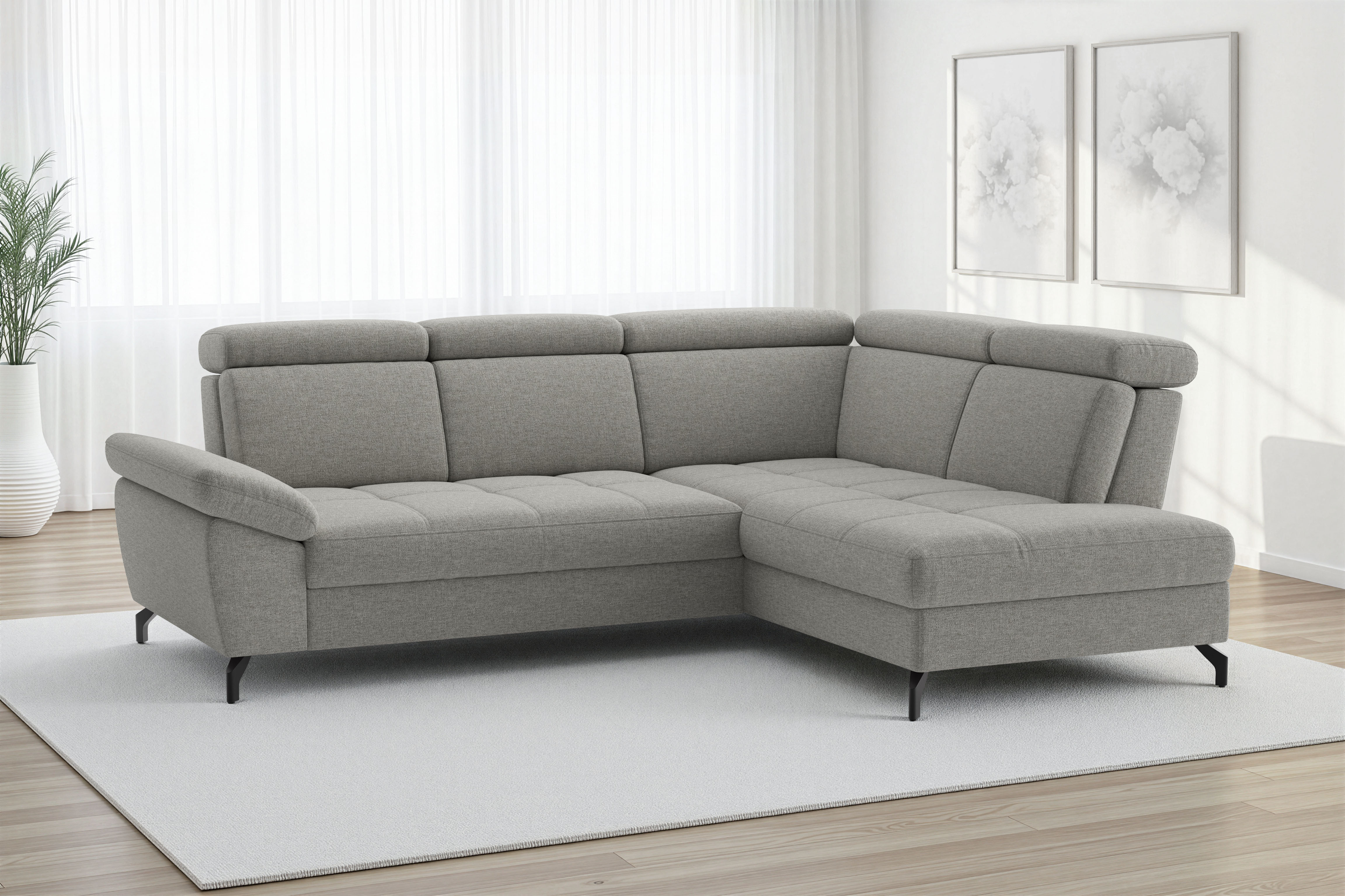 sit&more Ecksofa "Vanity; L-Form, B. 254 cm" Inkl.Sitz-,Kopf-und Armteilverstellung