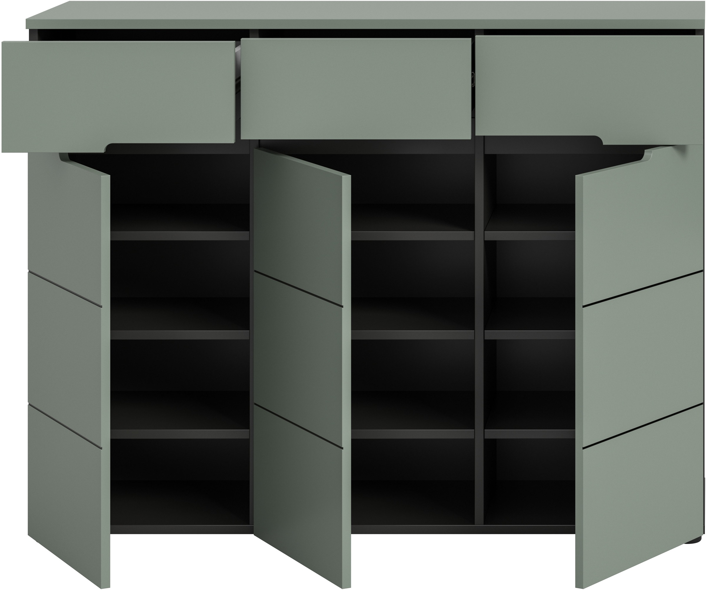 INOSIGN Garderobenschrank, (1 St., in verschiedenen Farben erhältlich, Platz für ca. 24 Paar Schuhe), Schuhschrank, Kommode, Schuhkommode, Anrichte, Sideboard