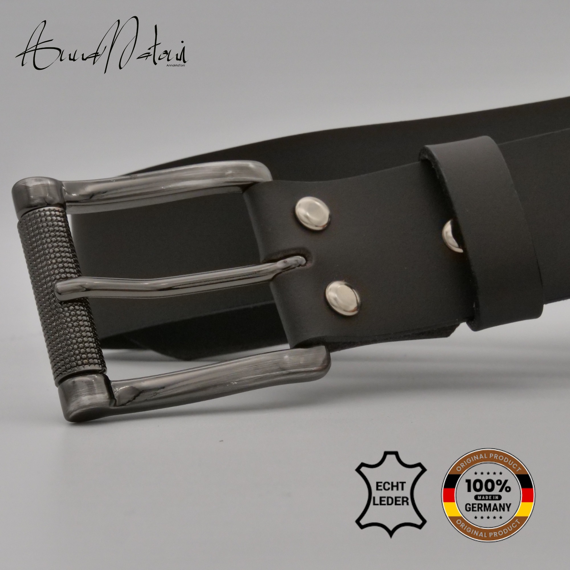 Thumbnail - AnnaMatoni Ledergürtel "AnnaMatoni Herren Ledergürtel Zeitloses Design Gürtel 4cm breit"