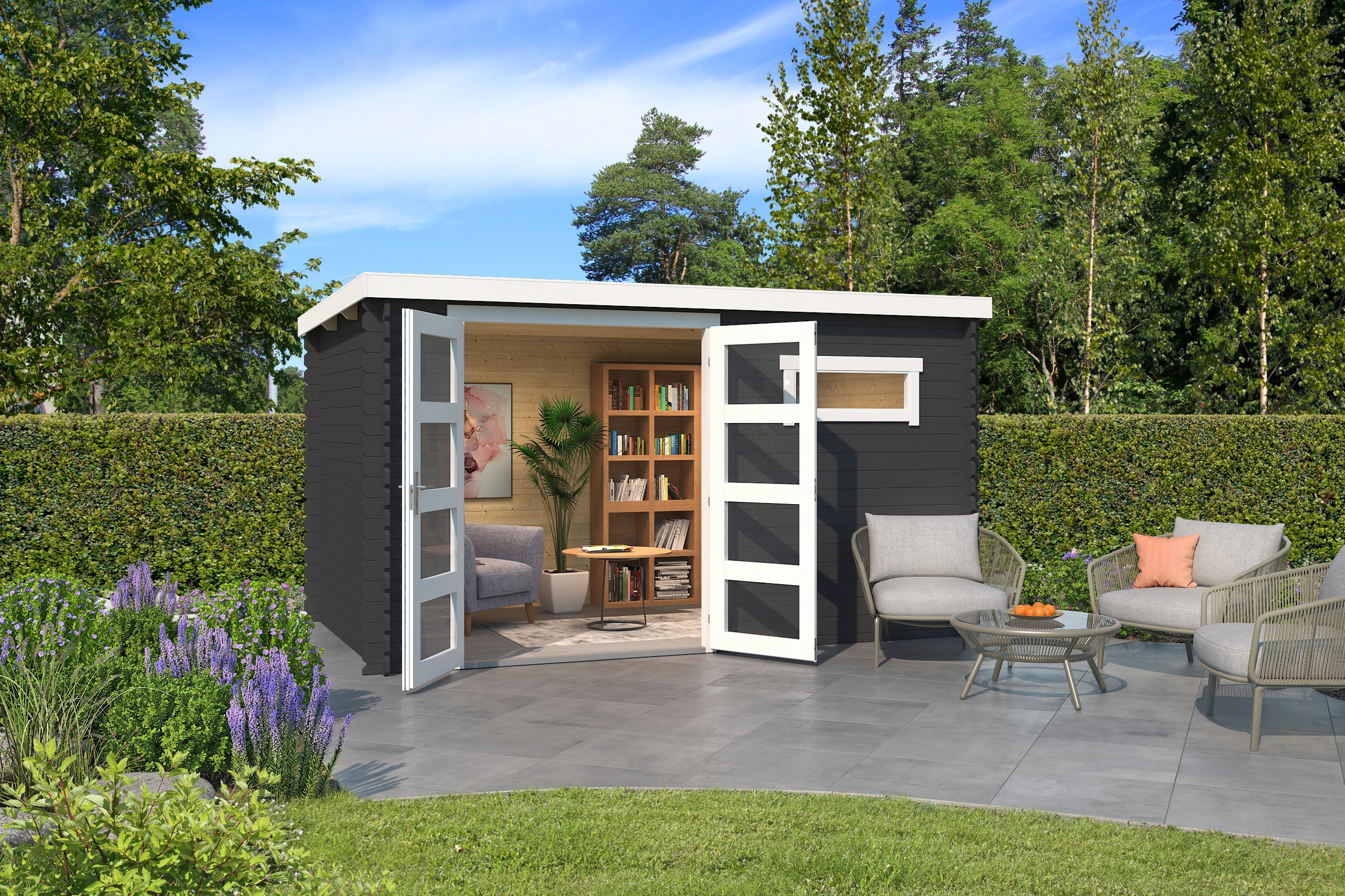 LASITA MAJA Gartenhaus "Augusta" Blockbohlenhaus 28mm