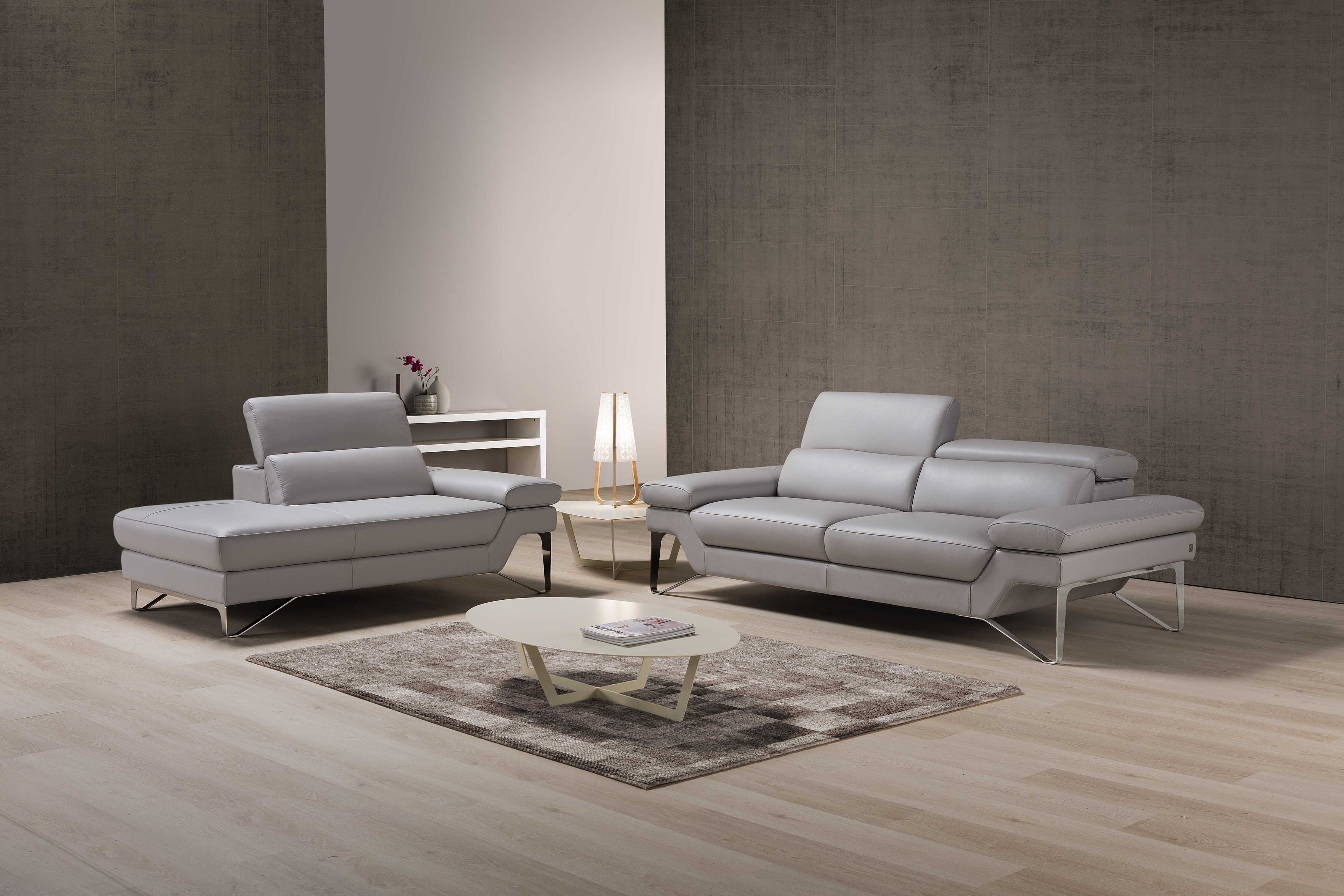 Egoitaliano Polstergarnitur "Princess Design und Sitzkomfort im Einklang, bequem und hochwertig" Set aus 2,5 Sitzer und freitehende Ottomane, Kopfstützen verstellbar