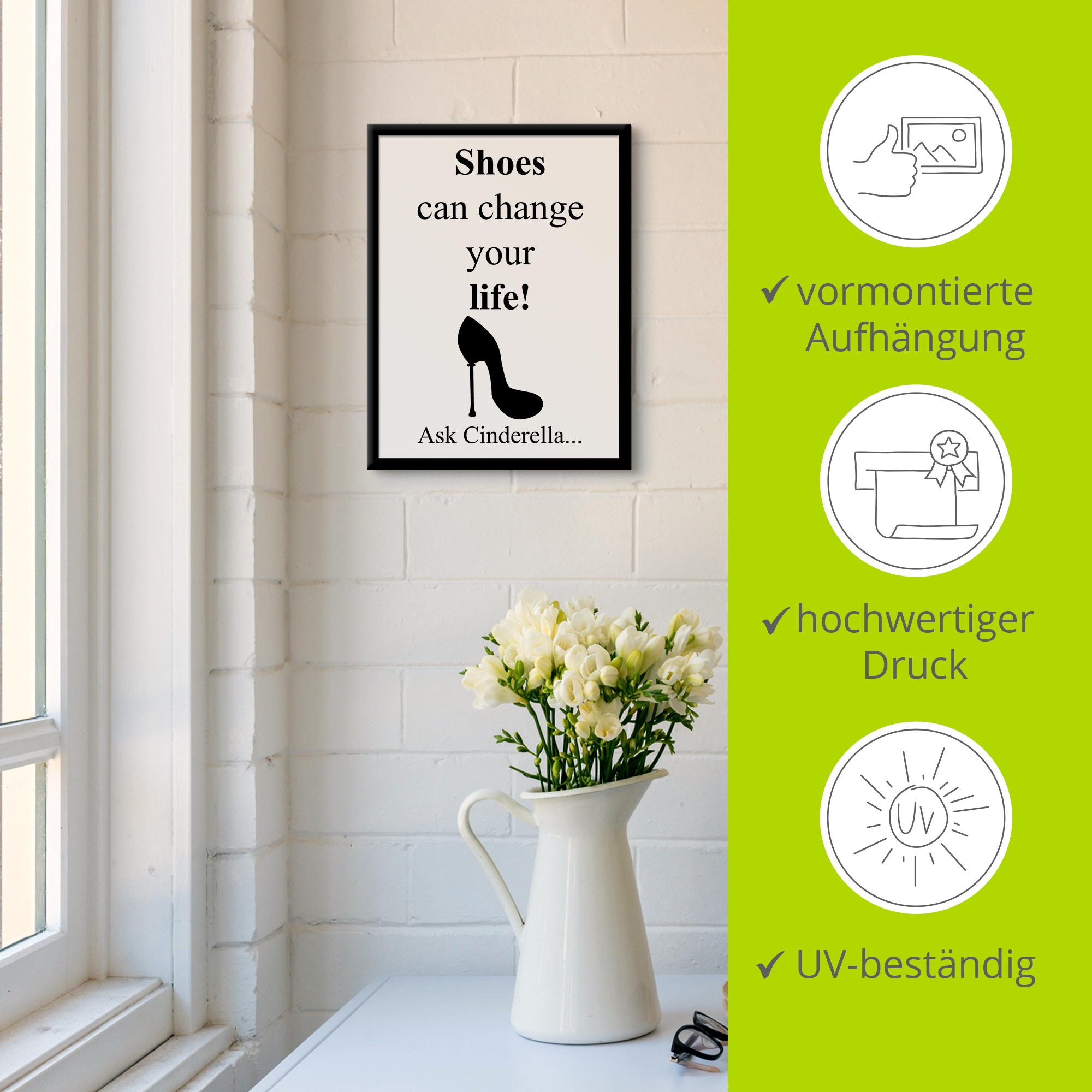 Artland Wandbild »Schuhe«, Sprüche & Texte, (1 St.)