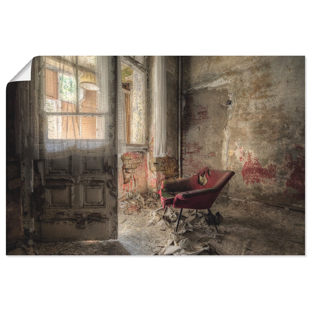 Wandbild »Lost Place - roter Sessel I«, Innenarchitektur, (1 St.)