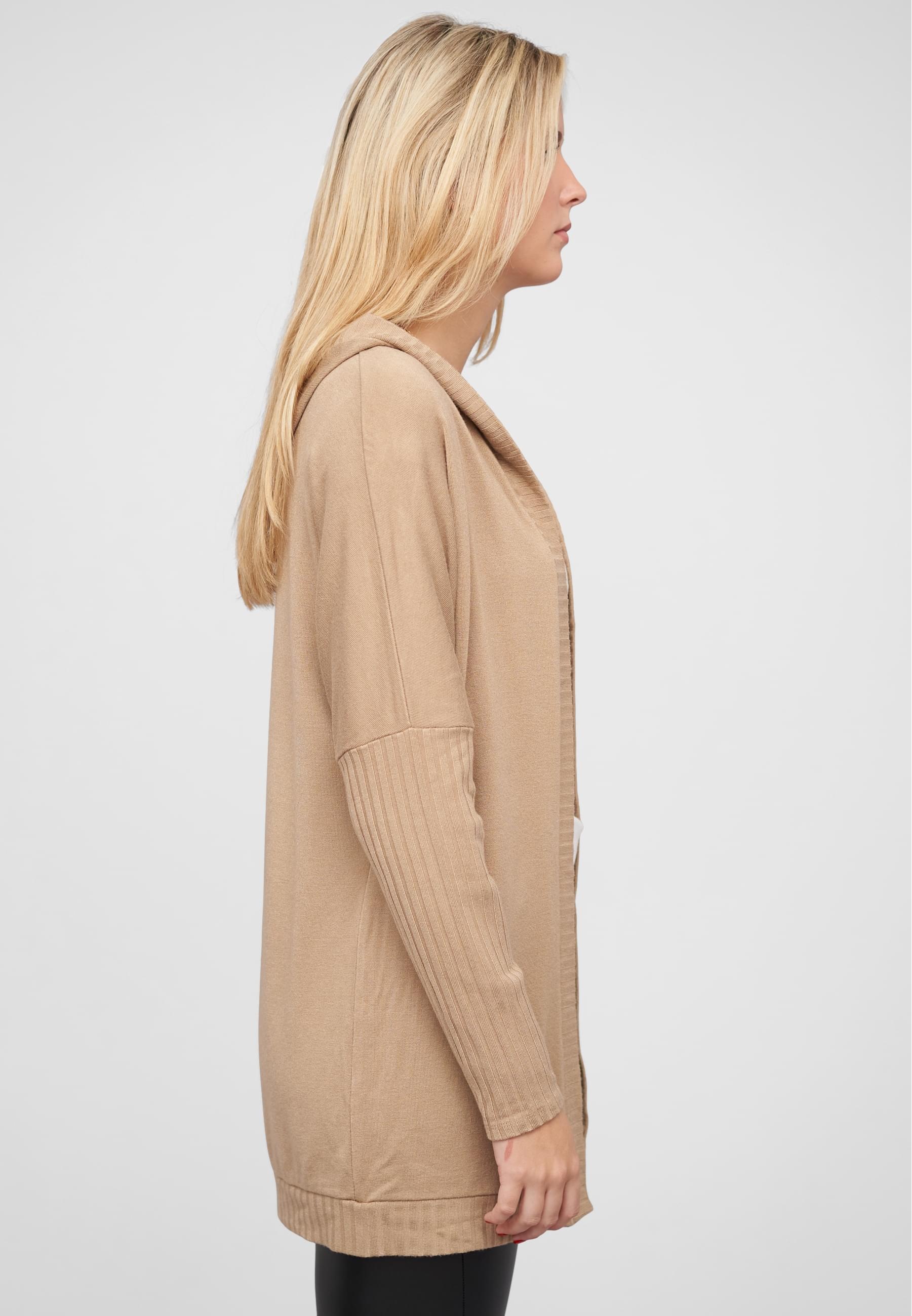 CLOUD 5IVE Strickjacke »CLOUD 5IVE Cardigan mit offenem Schnitt und Kapuze«