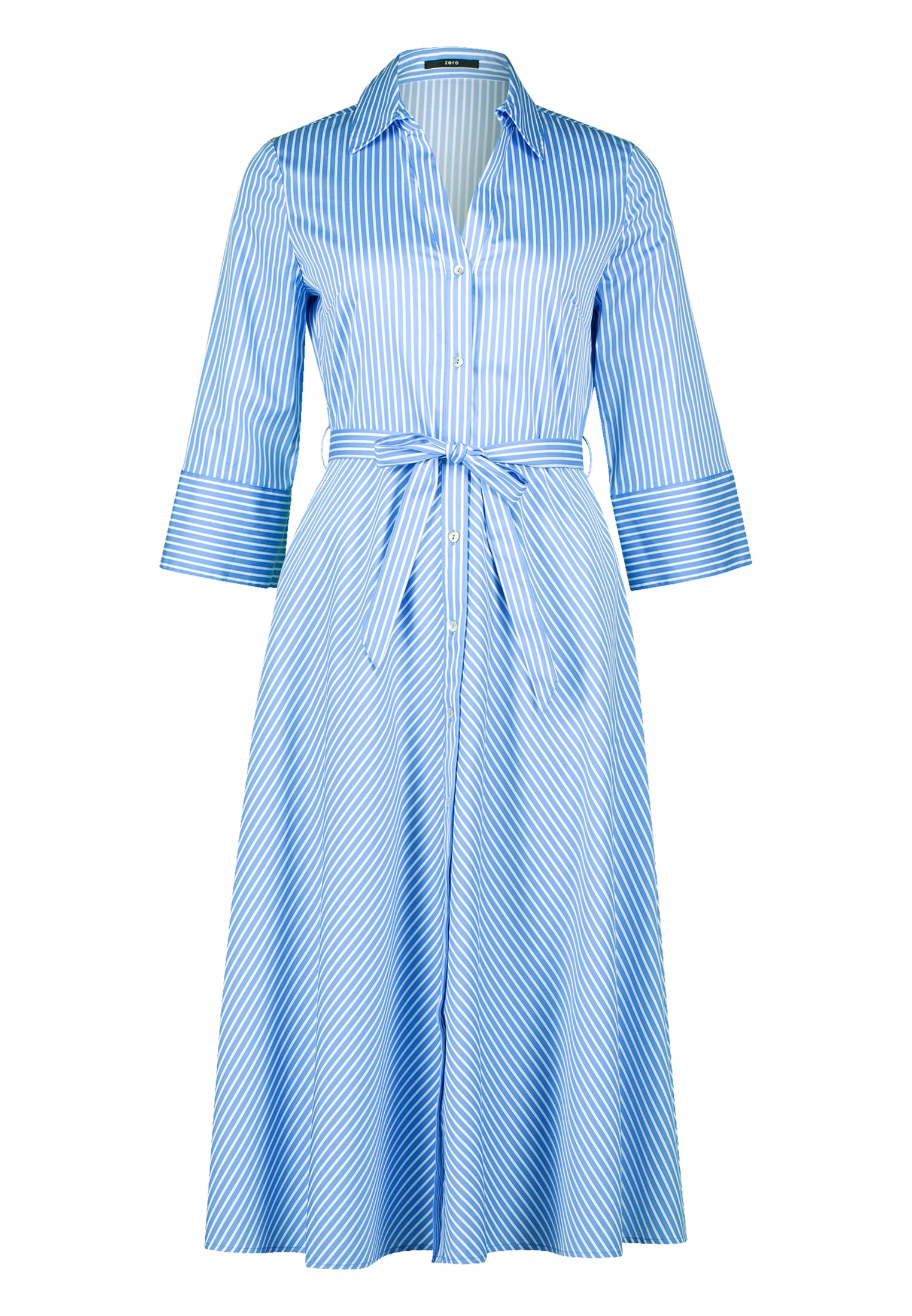 Zero Midikleid »zero Midikleid mit Bindegürtel«, Knopfleiste
