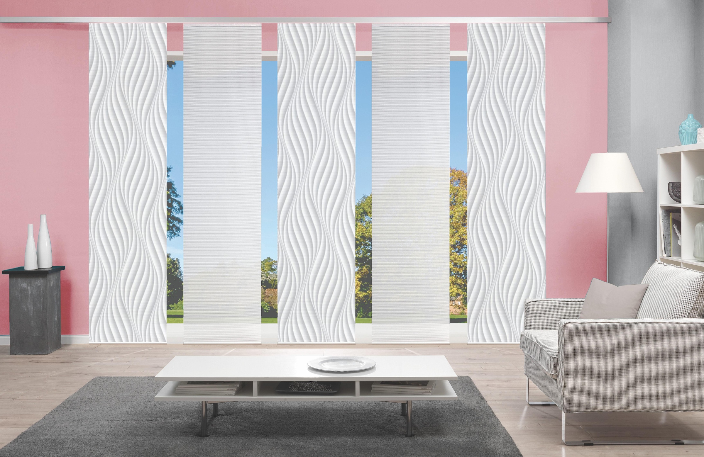 Vision S Schiebegardine "5ER SET WAVE" Paneelwagen 5 Stk. tlg. HxB: 260x60, günstig online kaufen