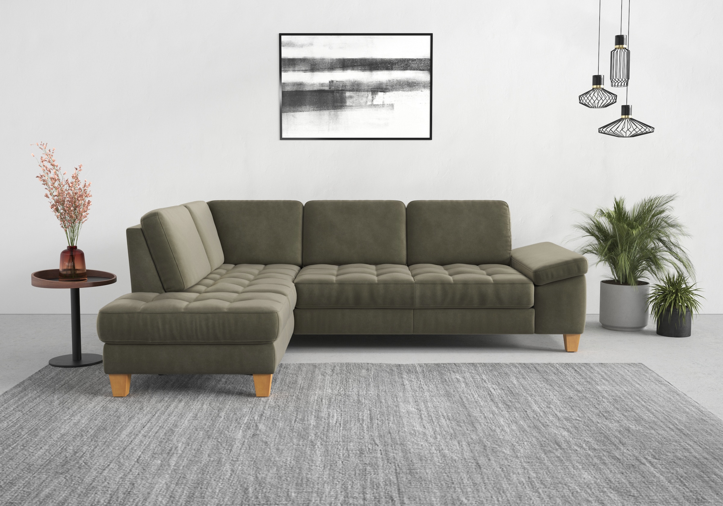 sit&more Ecksofa »Westham L-Form« mit Ottomane, mit oder ohne Bettfunktion, Bettkasten, Verstellung