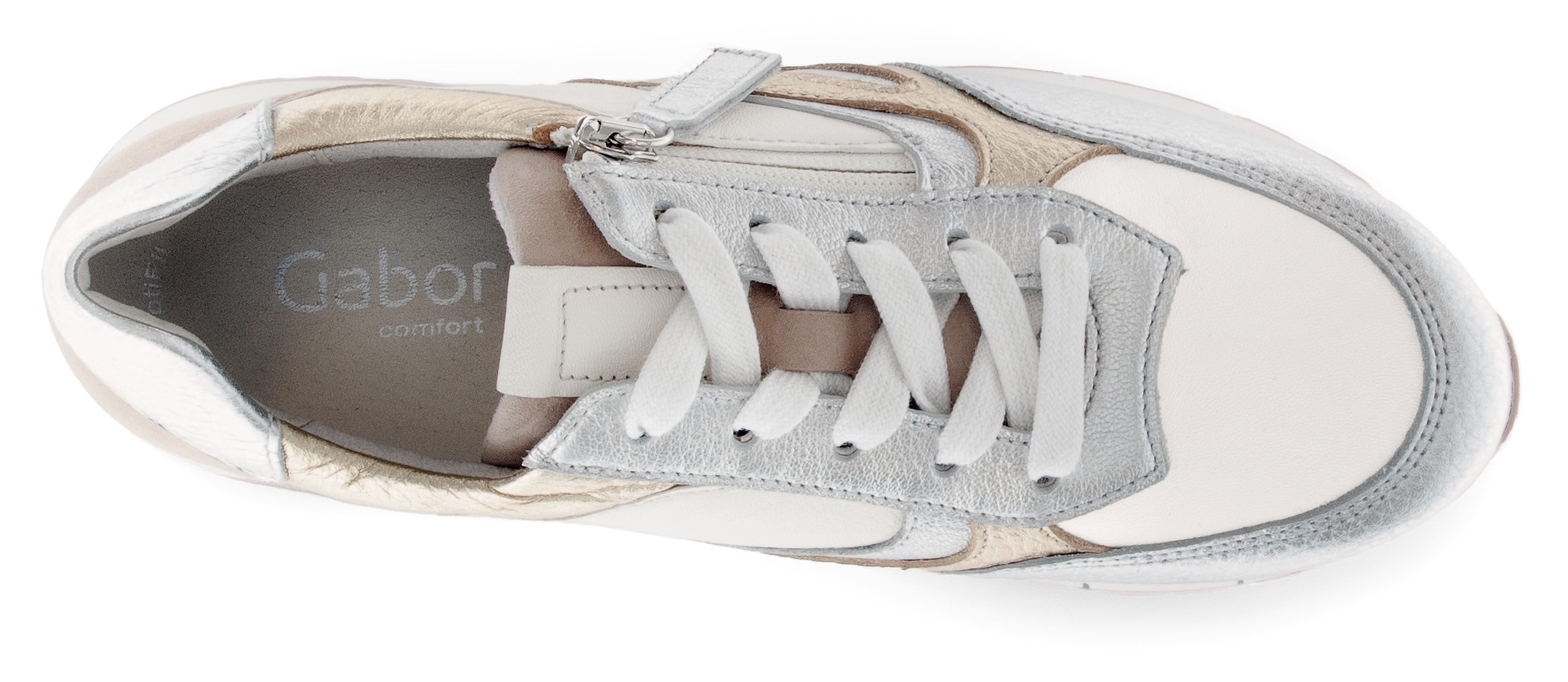 Gabor Keilsneaker »FLORENZ«, Freizeitschuh, Halbschuh, Schnürer, Kontrastbesätze, Weite G (=weit)