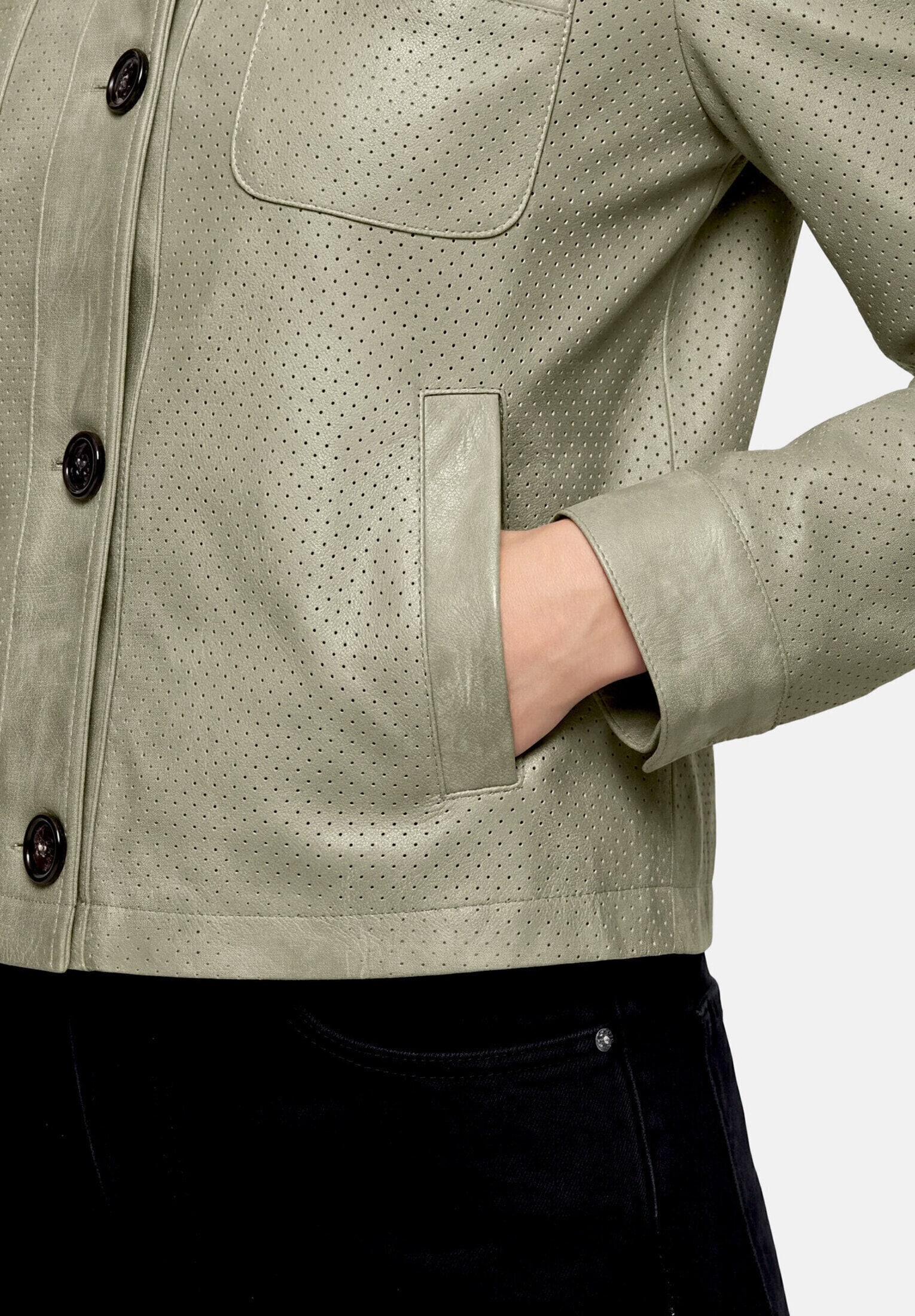Amber & June Lederjacke »Damen mit Kragen«