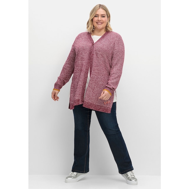 Sheego Longstrickjacke »Große Größen«, aus flauschigem Baumwollmix online  kaufen | BAUR