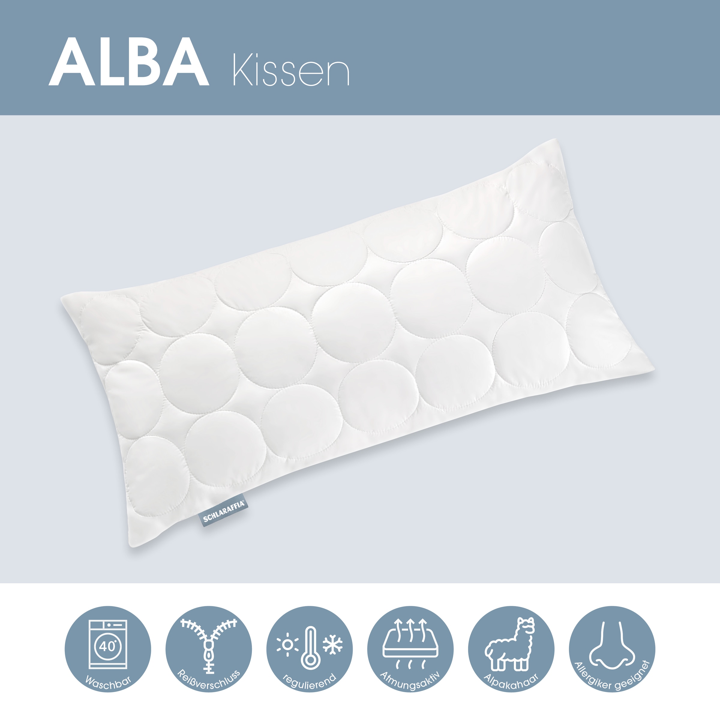 Schlaraffia Kopfkissen »Alba, Kopfkissen 40 x 80 cm« 1 Stk. tlg.