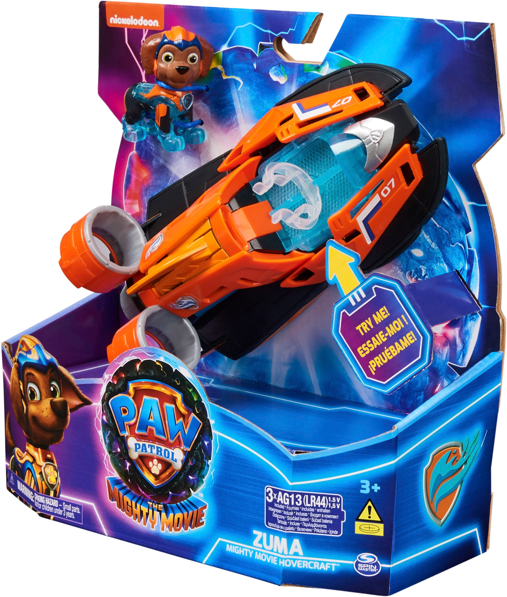 Spin Master Spielzeug-Auto »Paw Patrol - Movie II - Basic Themed Vehicles Zuma«, Speedboot mit Welpenfigur, Licht- und Soundeffekt