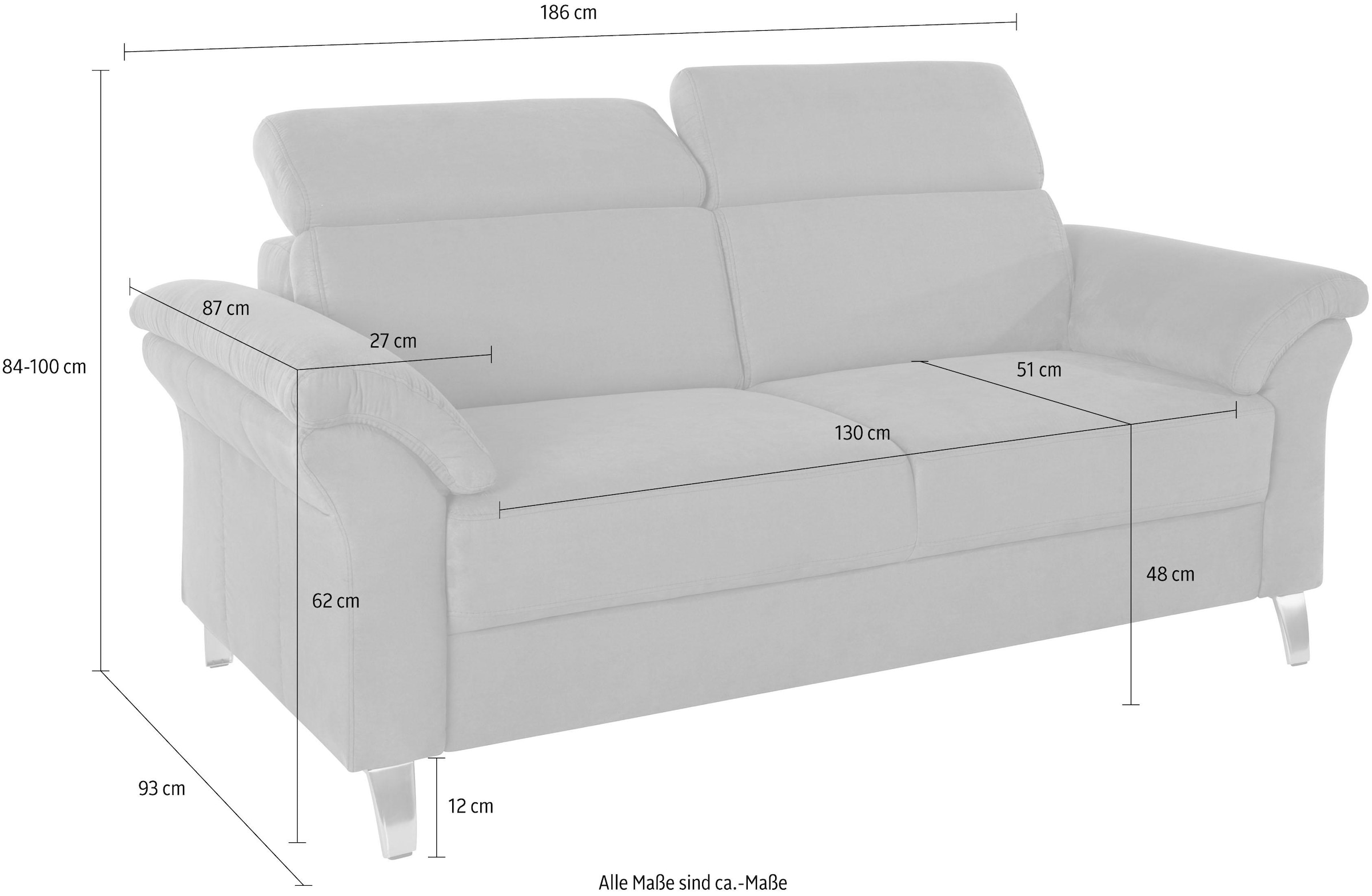 sit&more 2,5-Sitzer »Arngast«, inklusive Federkern und Kopfteilverstellung