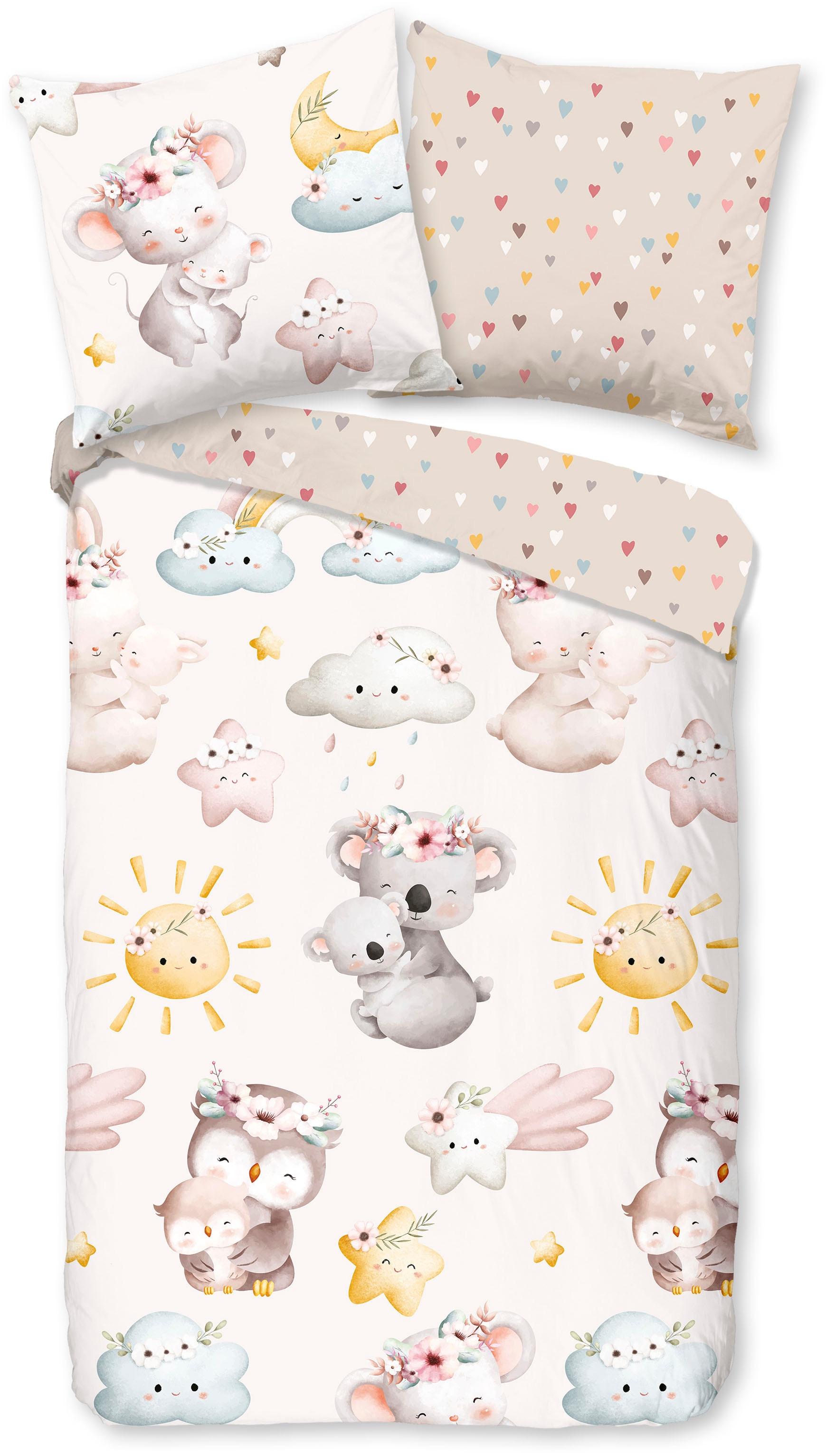 good morning Babybettwäsche "Hugss" 2 Stk. tlg. Baumwolle, Renforcé, 2 Teil günstig online kaufen