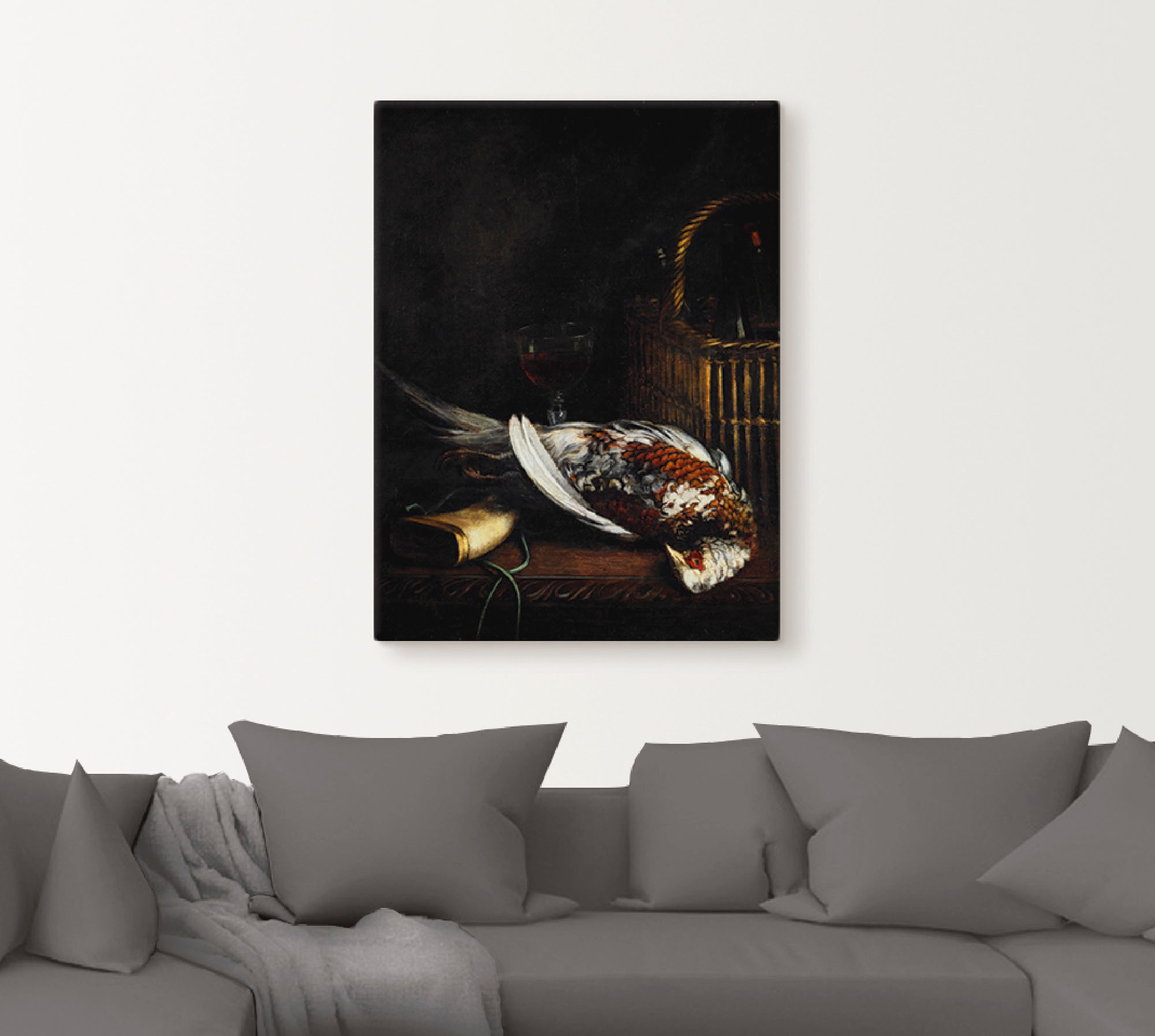 Artland Leinwandbild »Stillleben mit Fasan.«, Arrangements, (1 St.), auf Keilrahmen gespannt