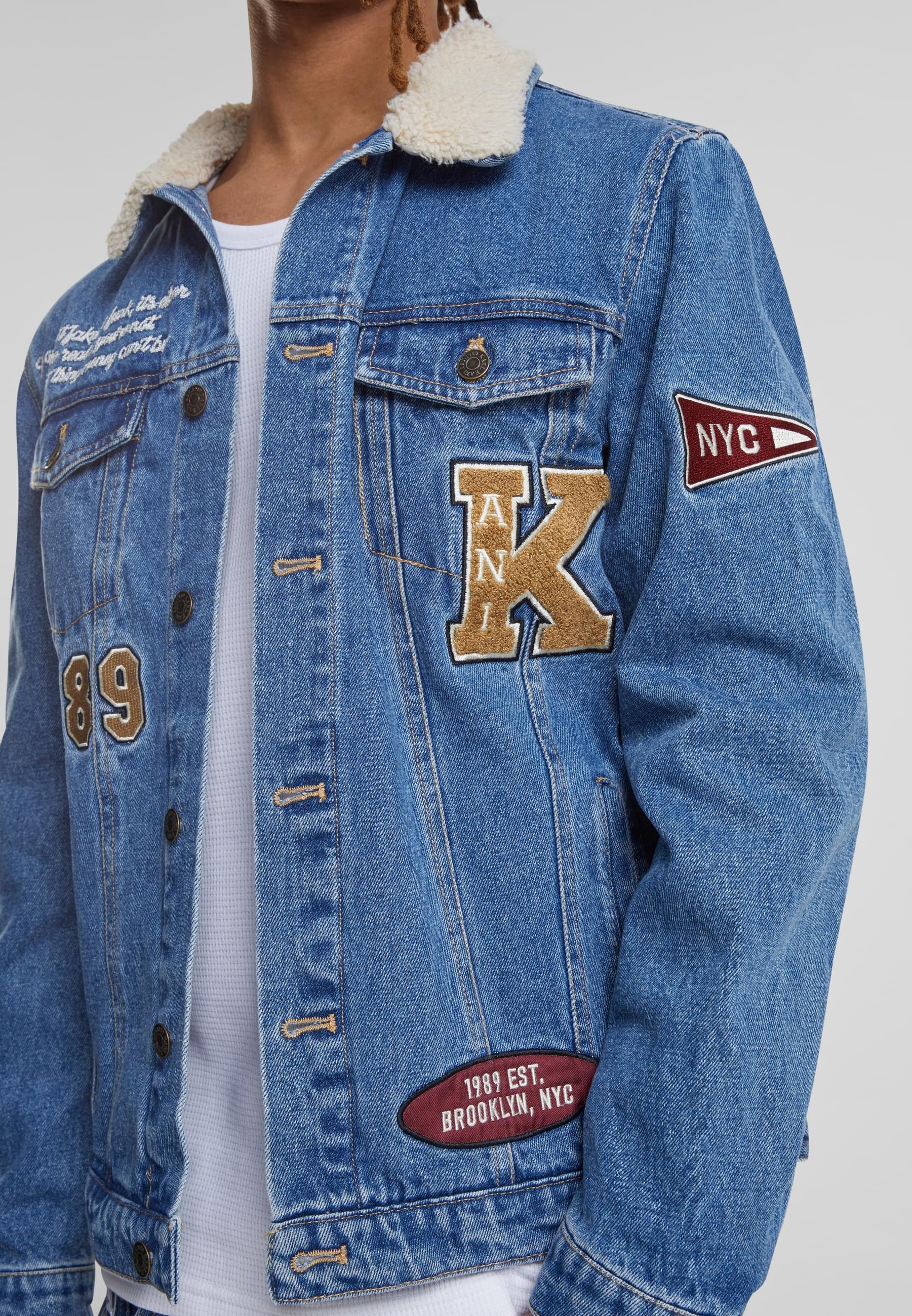 Karl Kani Jeansjacke »Karl Kani Herren KM224-030-1 KK OG Patched Denim Jacket«, (1 St.), ohne Kapuze