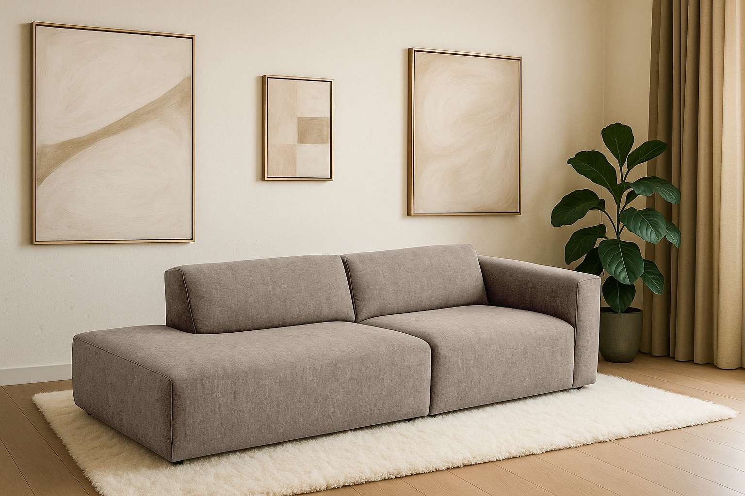 Home affaire 2-Sitzer "Noord mit Kedernaht, Breite 227 cm" Cord, Struktur, Webstoff, mit Wellenunterfederung, Massivholzrahmen