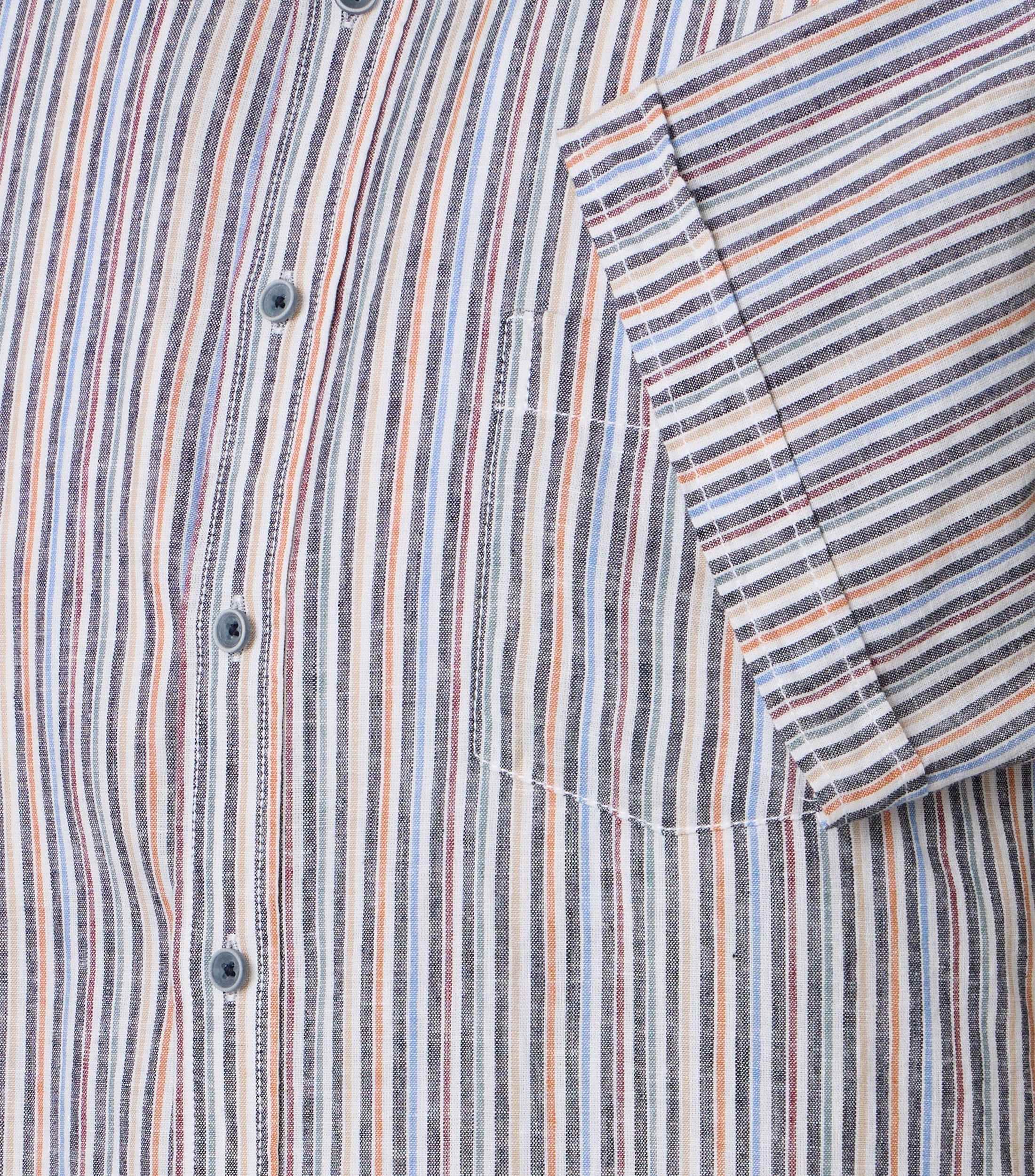 CASAMODA Kurzarmhemd »CASAMODA Leinenhemd Kurzarm gestreift«