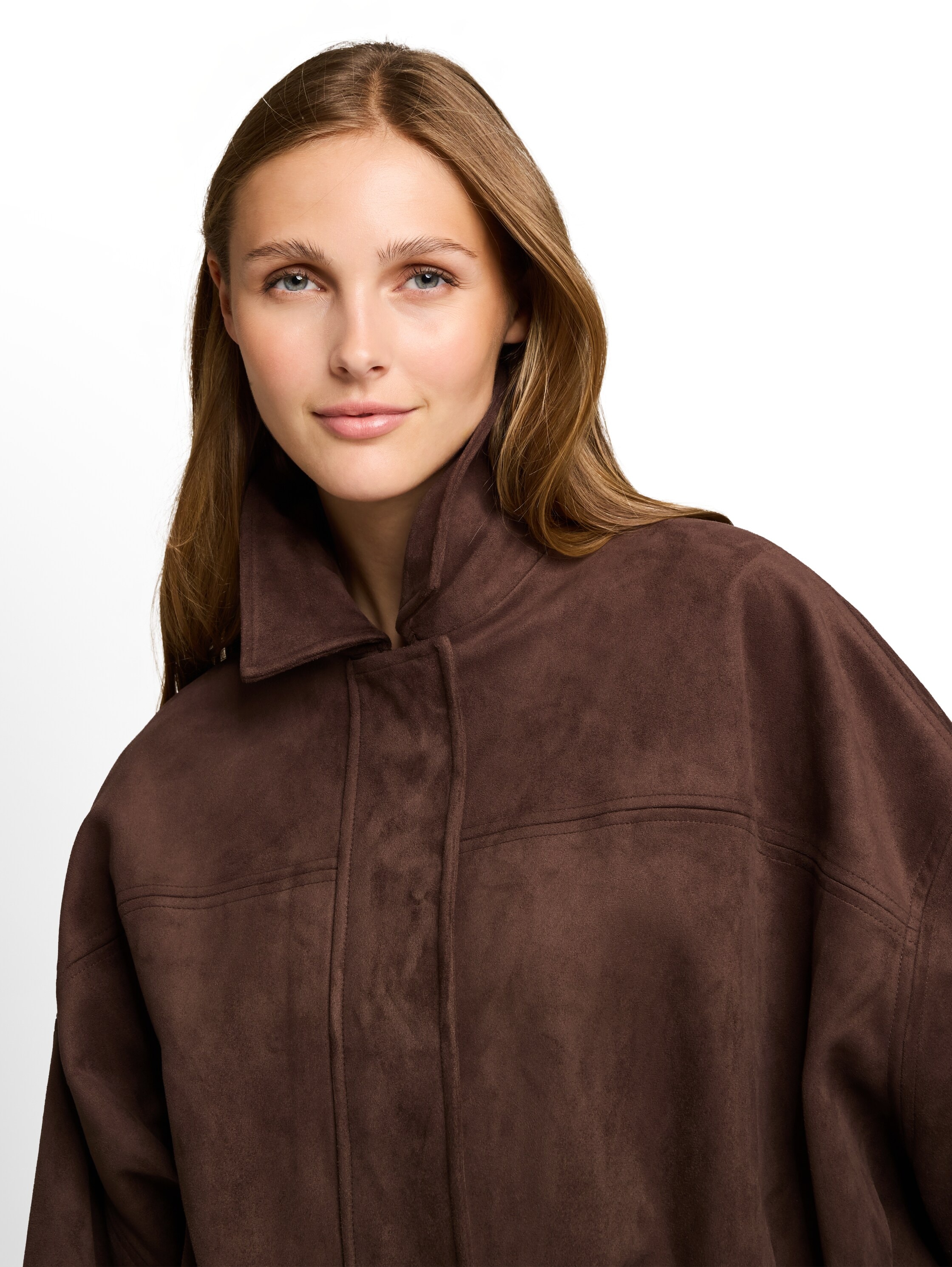 TOM TAILOR Denim Blouson ohne Kapuze im Velour-Look