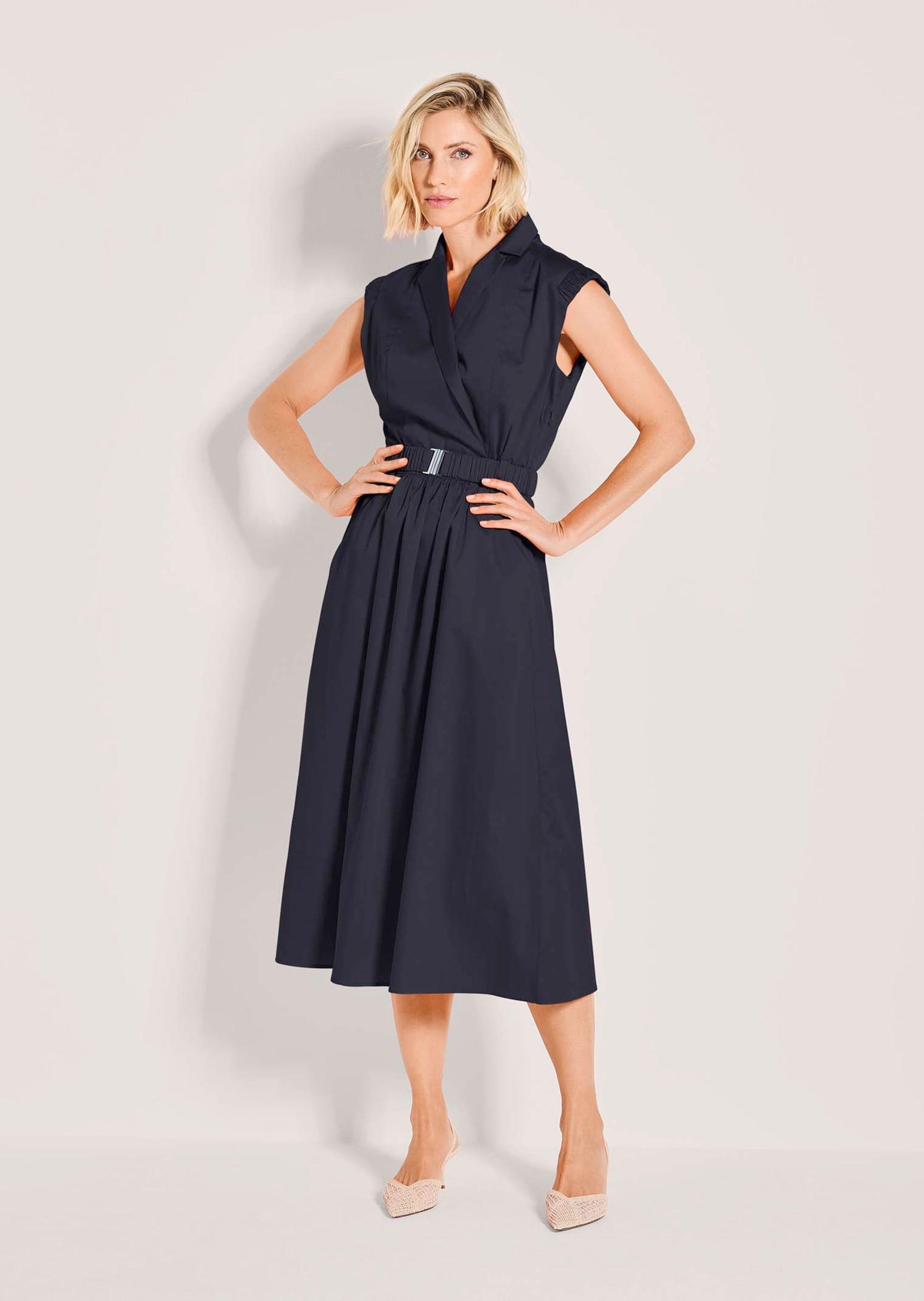 MADELEINE Midikleid »Wickelkleid Sommerkleid mit Gürtel« Eingrifftasche Reverskragen im Wickelstil