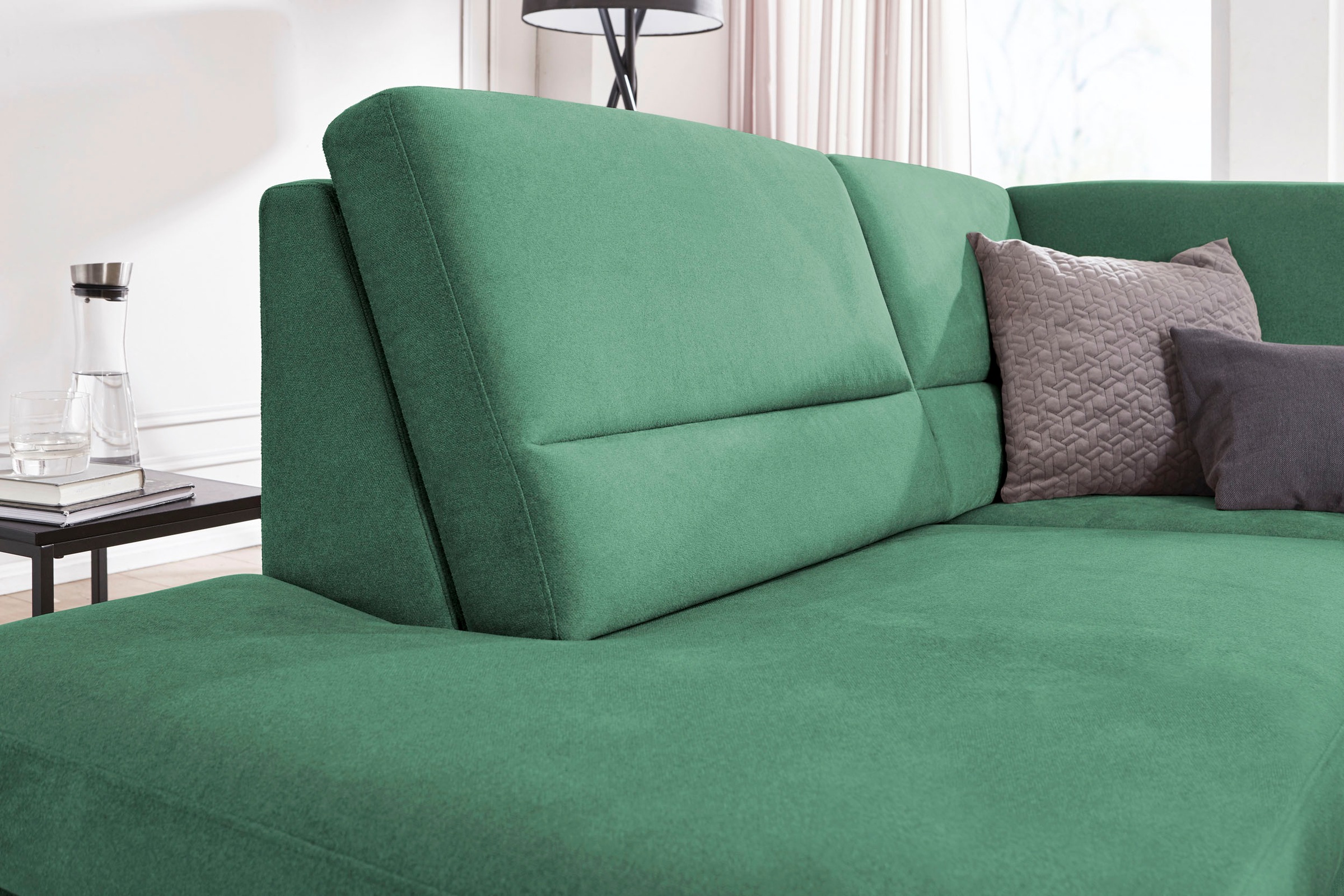 CALIZZA INTERIORS Ecksofa »Onyx L-Form«, Ottomane links oder rechts, wahlweise mit Bettfunktion, Breite 257 cm