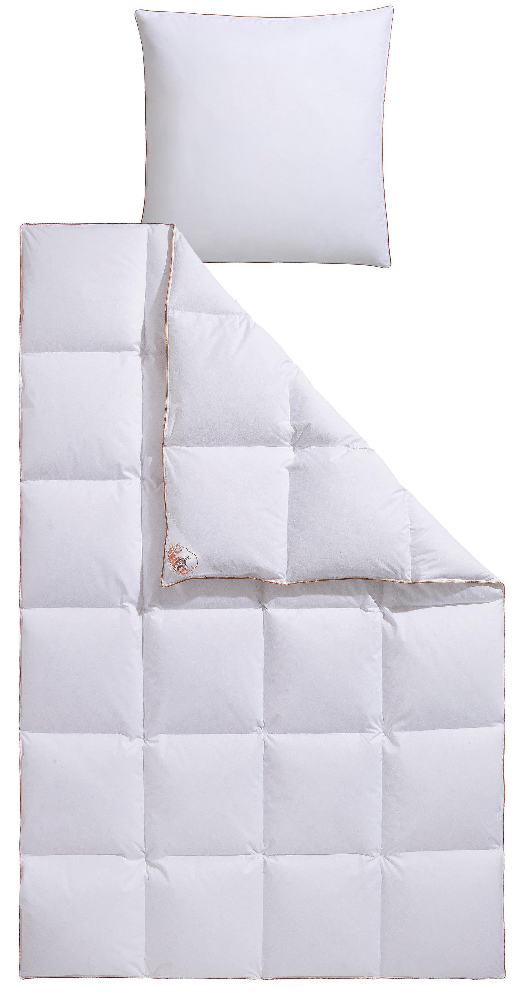 RIBECO Daunenbettdecke + Kopfkissen "Ella" zum Top-Preis günstig online kaufen