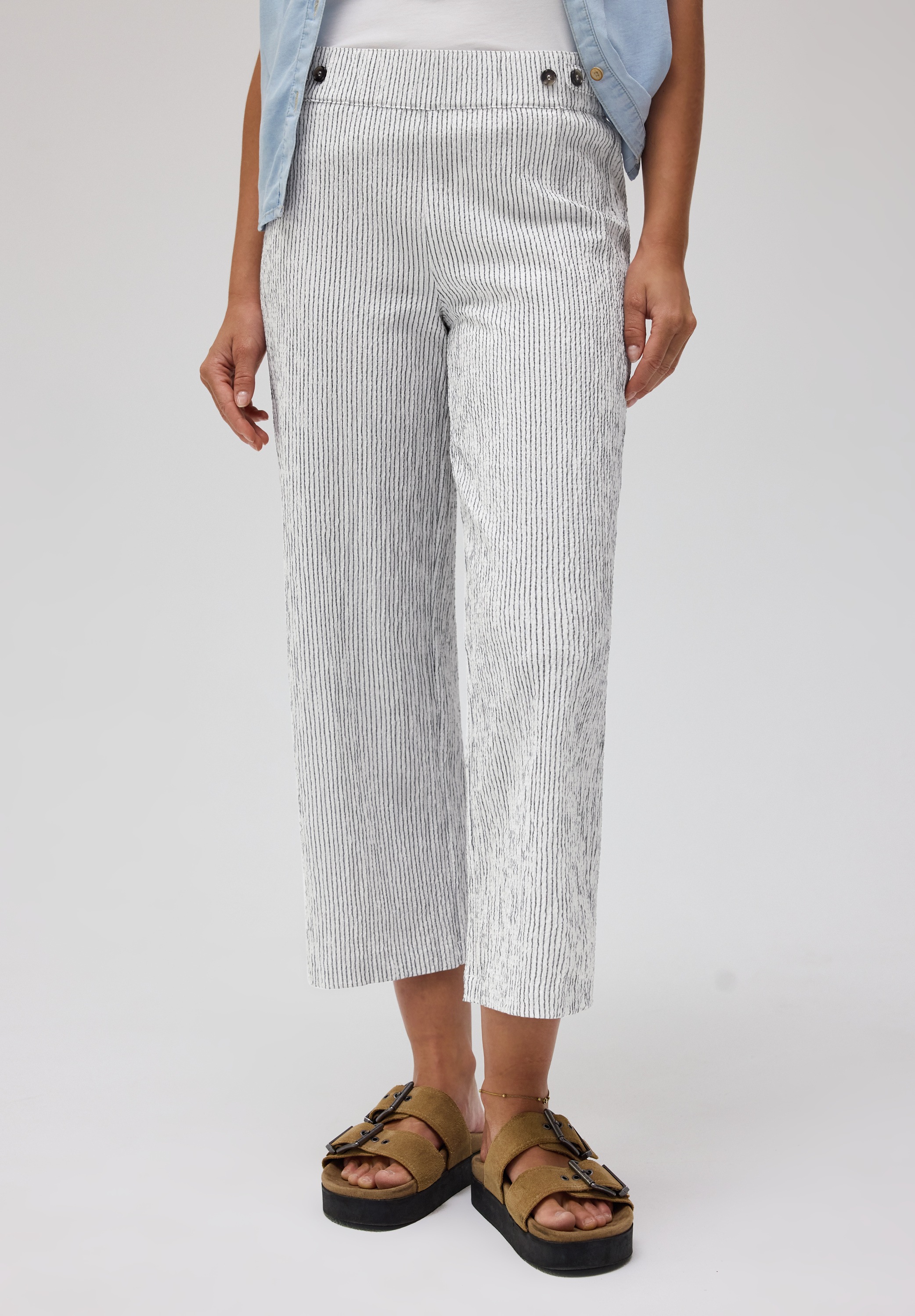 STREET ONE STUDIO Culotte  aus Seersucker-Material