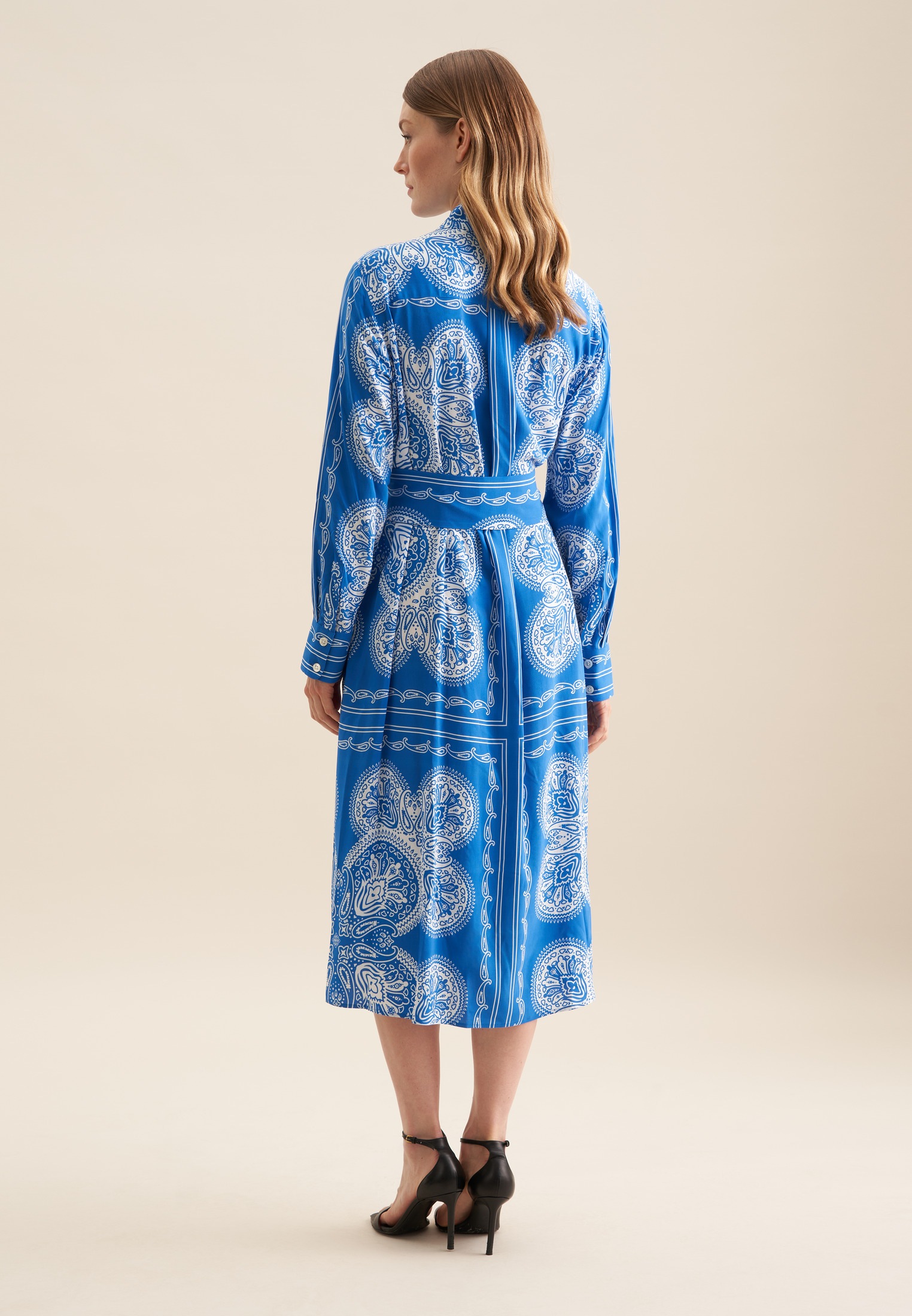 seidensticker Sommerkleid "Schwarze Rose" 1/1 Kragen Tuchprint günstig online kaufen