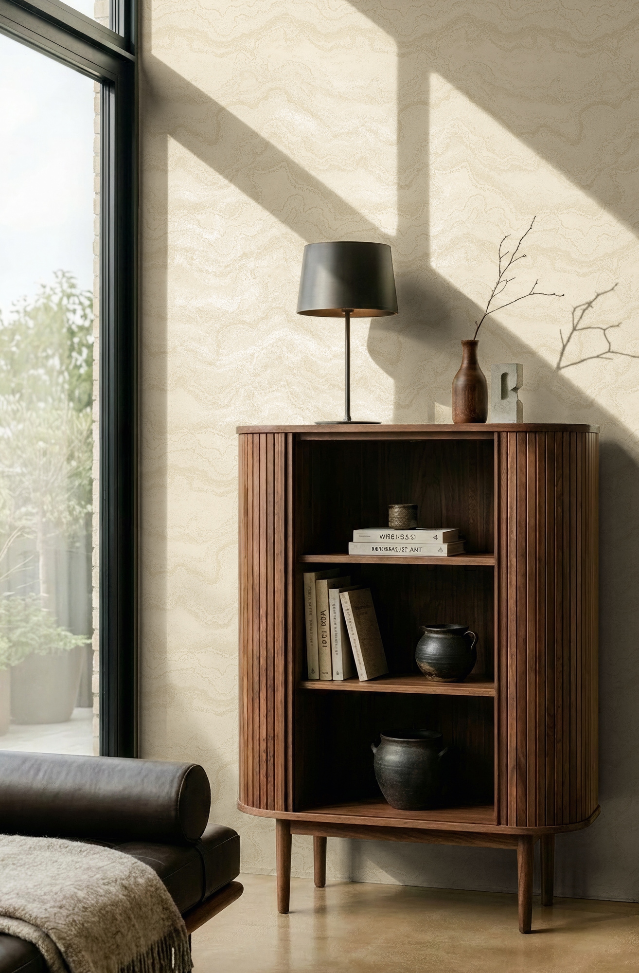 living walls Vliestapete "Cosiness Marmor – Vorgeleimte Vliestapete mit Glanzeffekt" Steinoptik glänzend metallic strukturiert Edle Marmoroptik mit glänzenden Metallic-Akzenten
