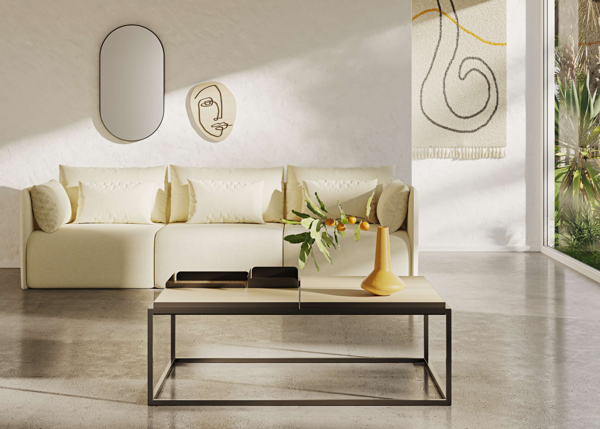 TemaHome Couchtisch »Douro Sofatisch, Wohnzimmertisch, Kaffeetisch,«, mit Metallgestell, Breite 120 cm, mit 3 oder 4 kleine tischplatten