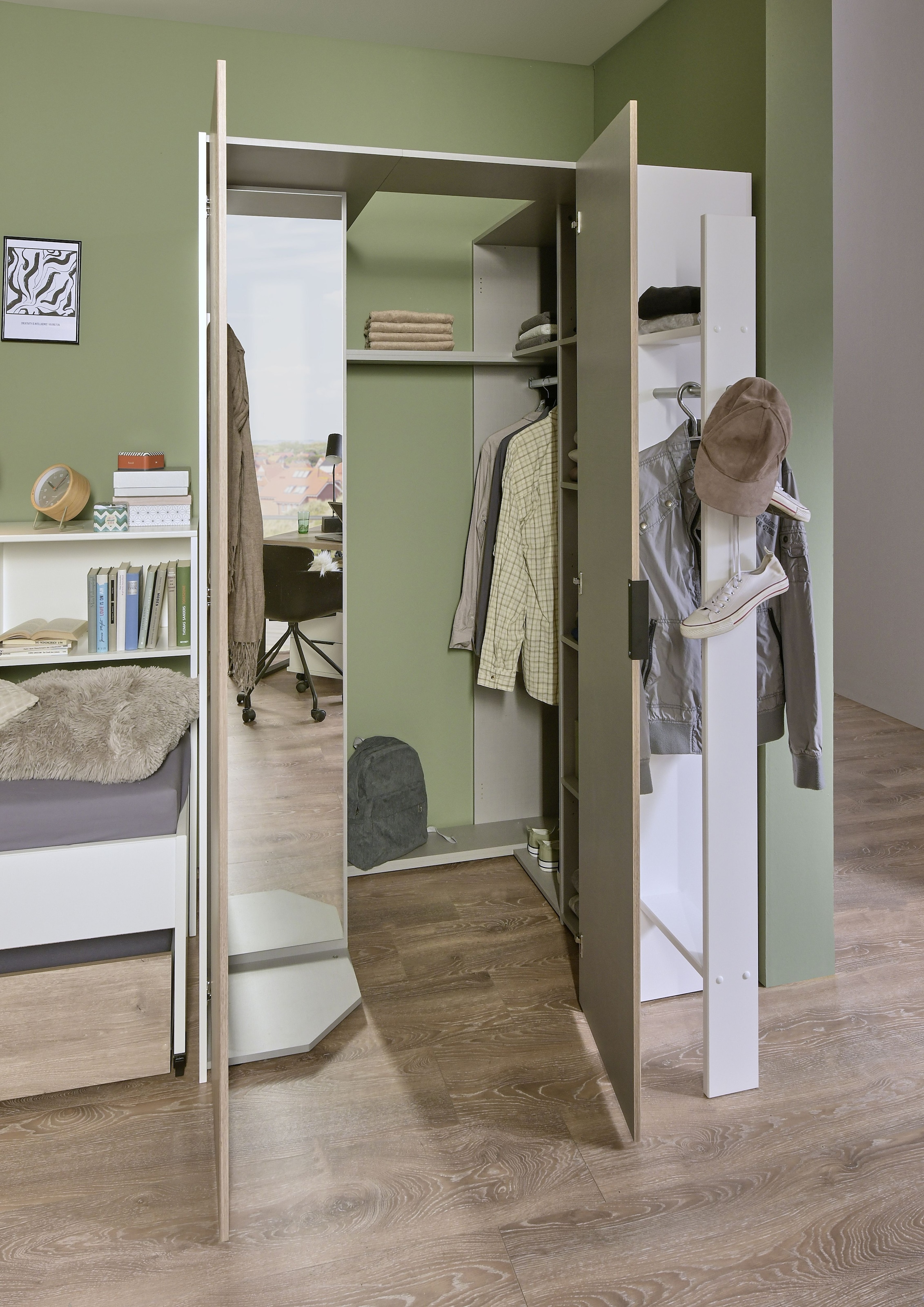 Wimex Eckschrank »Norderney«, Begehbarer Kleiderschrank, Ecklösung, Garderobe