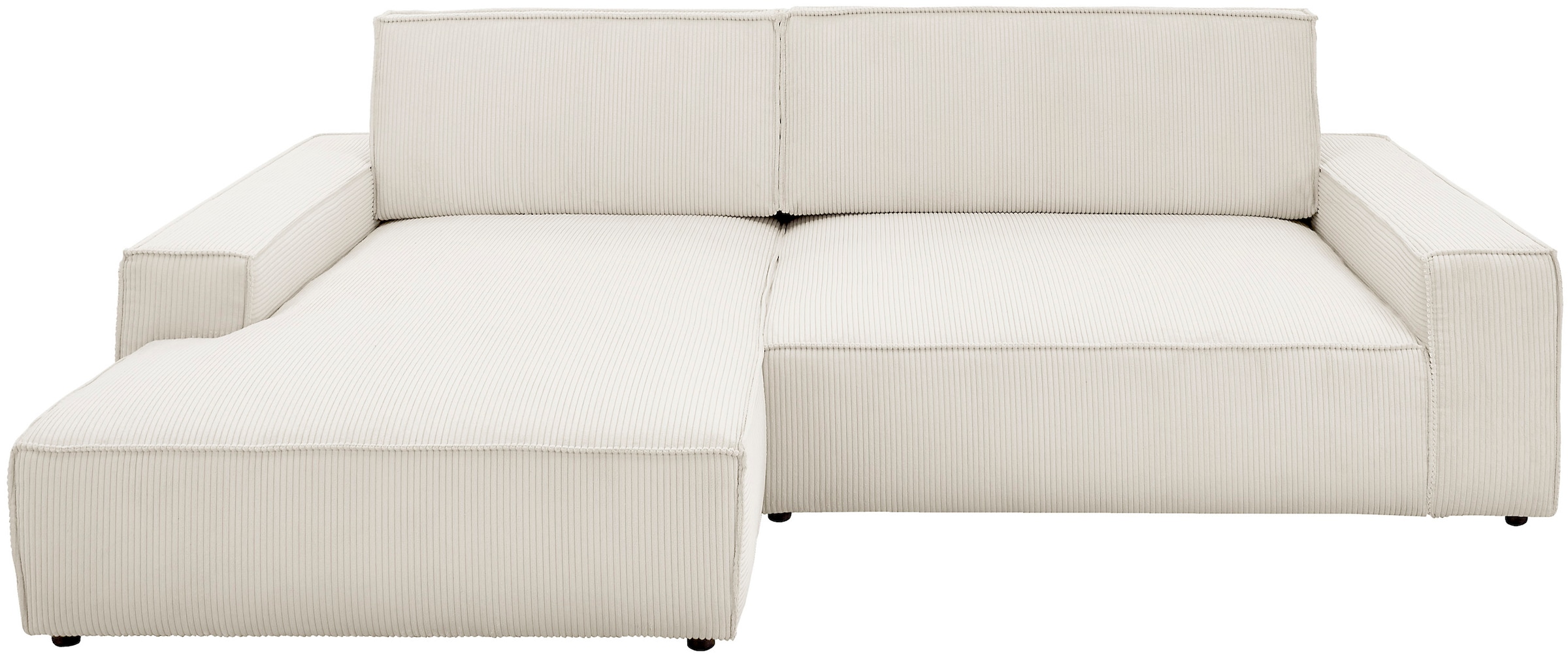 Home affaire Ecksofa »NEU: SHERWOODL XXL 284, Big-Sofa L-Form, tiefe Sitzfläche 95 cm, Cord,«, Leinenoptik, Recamiere rechts/links, auch als Schlafsofa stellbar