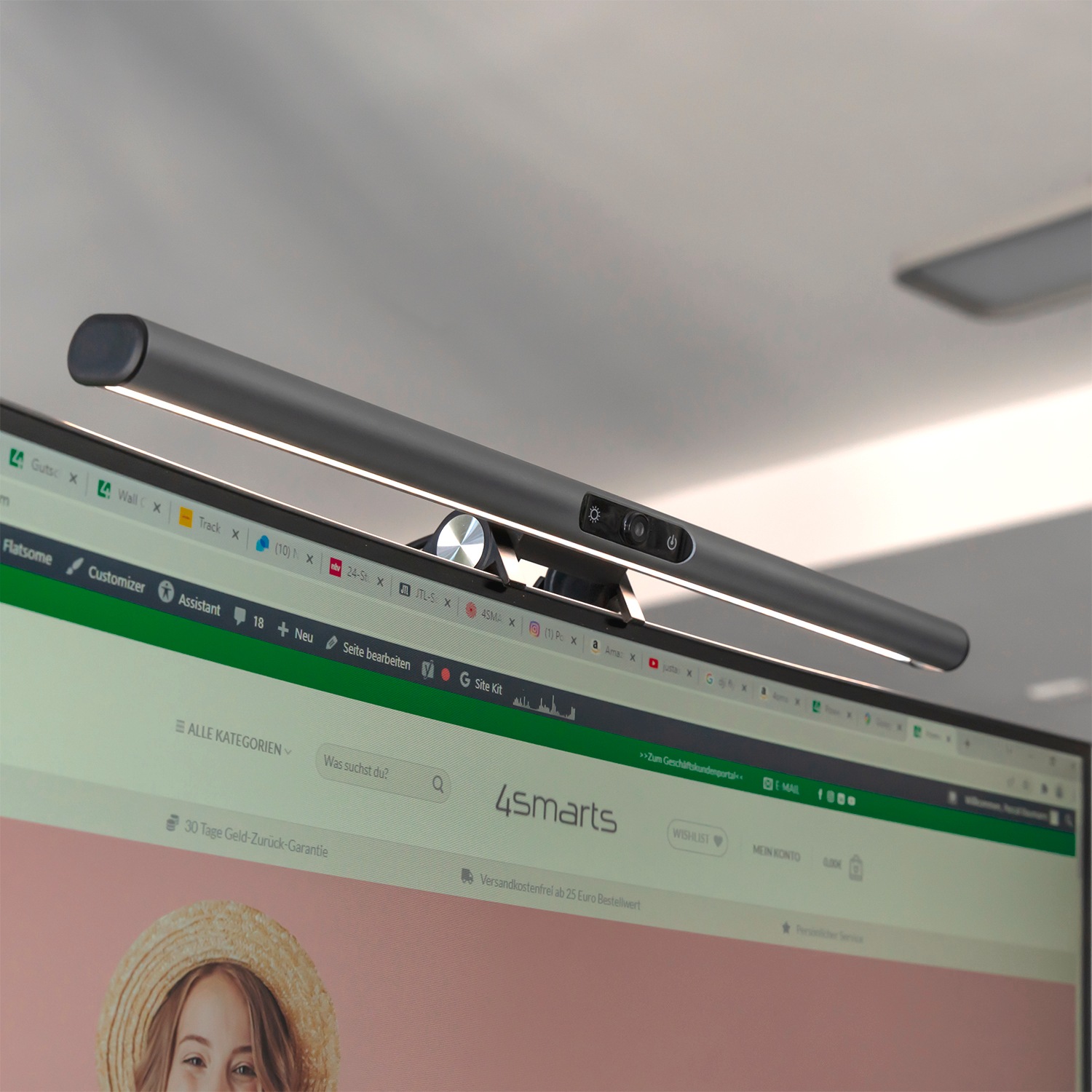4smarts Webcam »2in1 LightBar Pro Monitorlampe, FullHD Webcam«, Full HD
