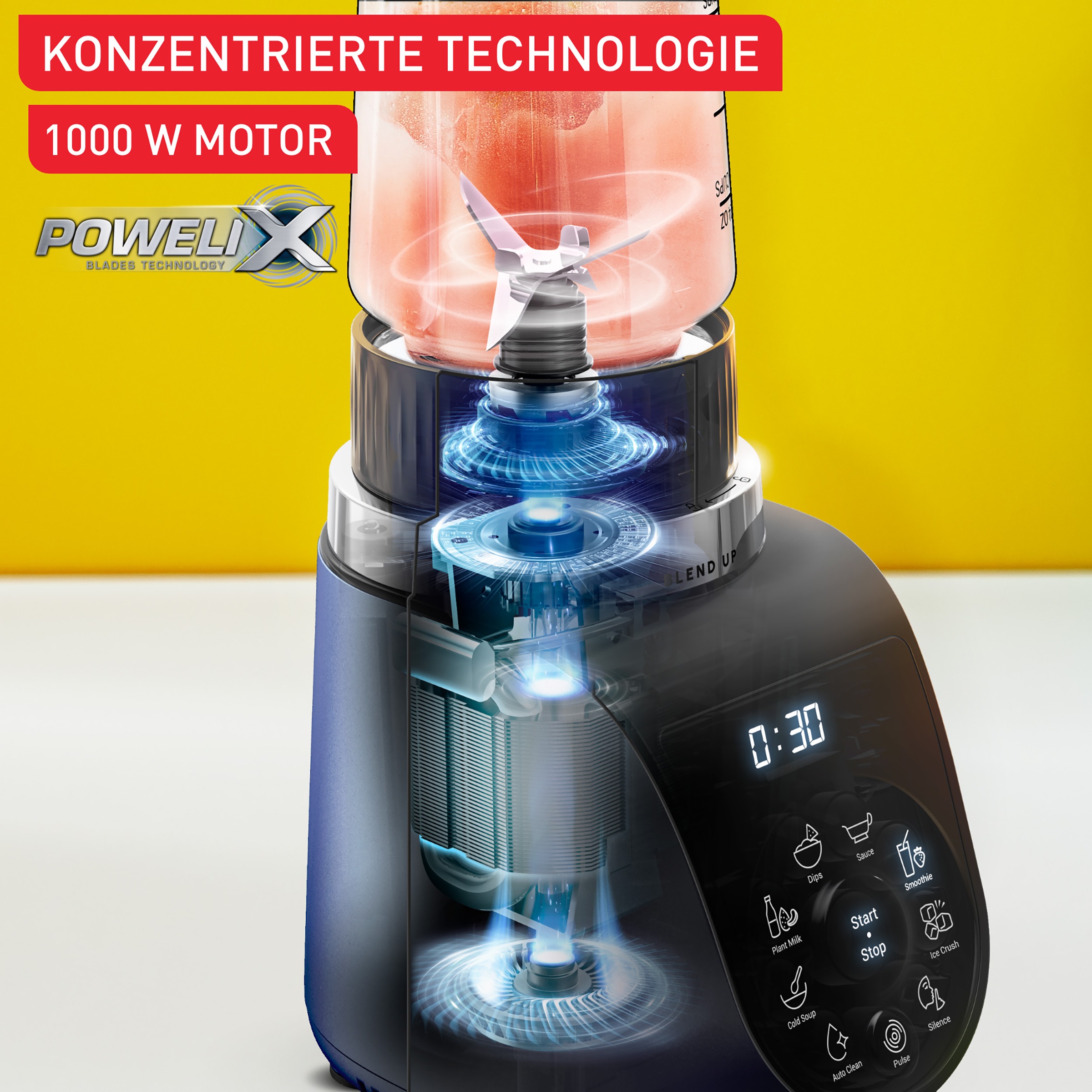Thumbnail - Tefal Standmixer "BL19H4 Blend Up" 1000 W 8 automatische Programme, kompakt, Silence-Modus
