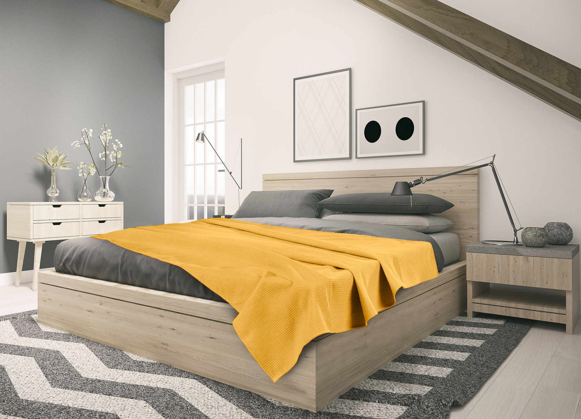 Thumbnail - SETEX Wohndecke "Waffeldecke", aus Waffelpiqué, auch als Tagesdecke geeignet, Kuscheldecke