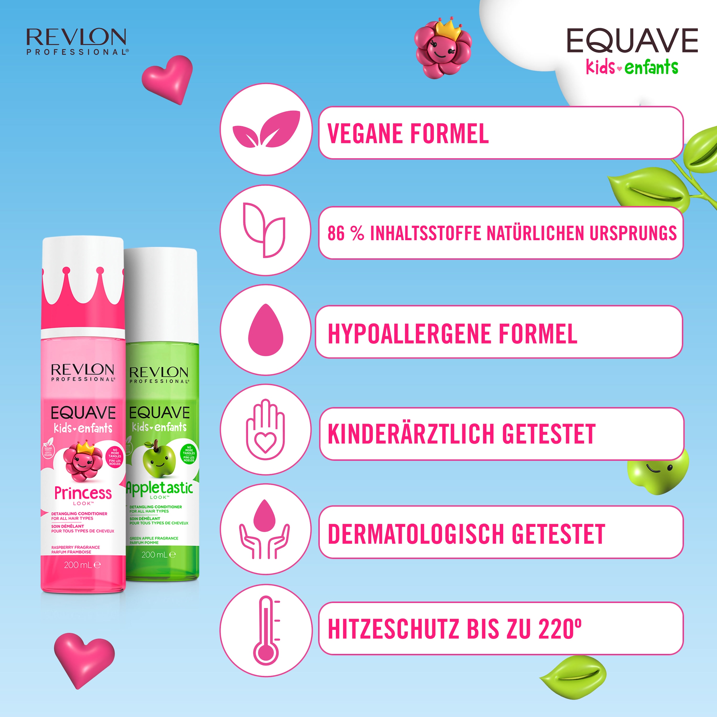 REVLON PROFESSIONAL Haarspülung »EQUAVE PRINCESS LOOK DETANGLING CONDITIONER« Blumiger Duft, frei von Parabenen, Farbstoffen und Allergenen.