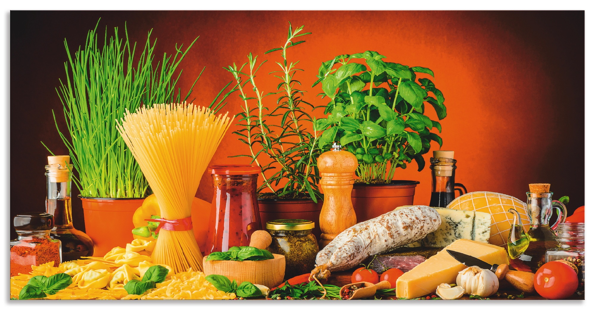 Artland Küchenrückwand "Mediterranes und italienisches Essen" Alu Spritzsch günstig online kaufen