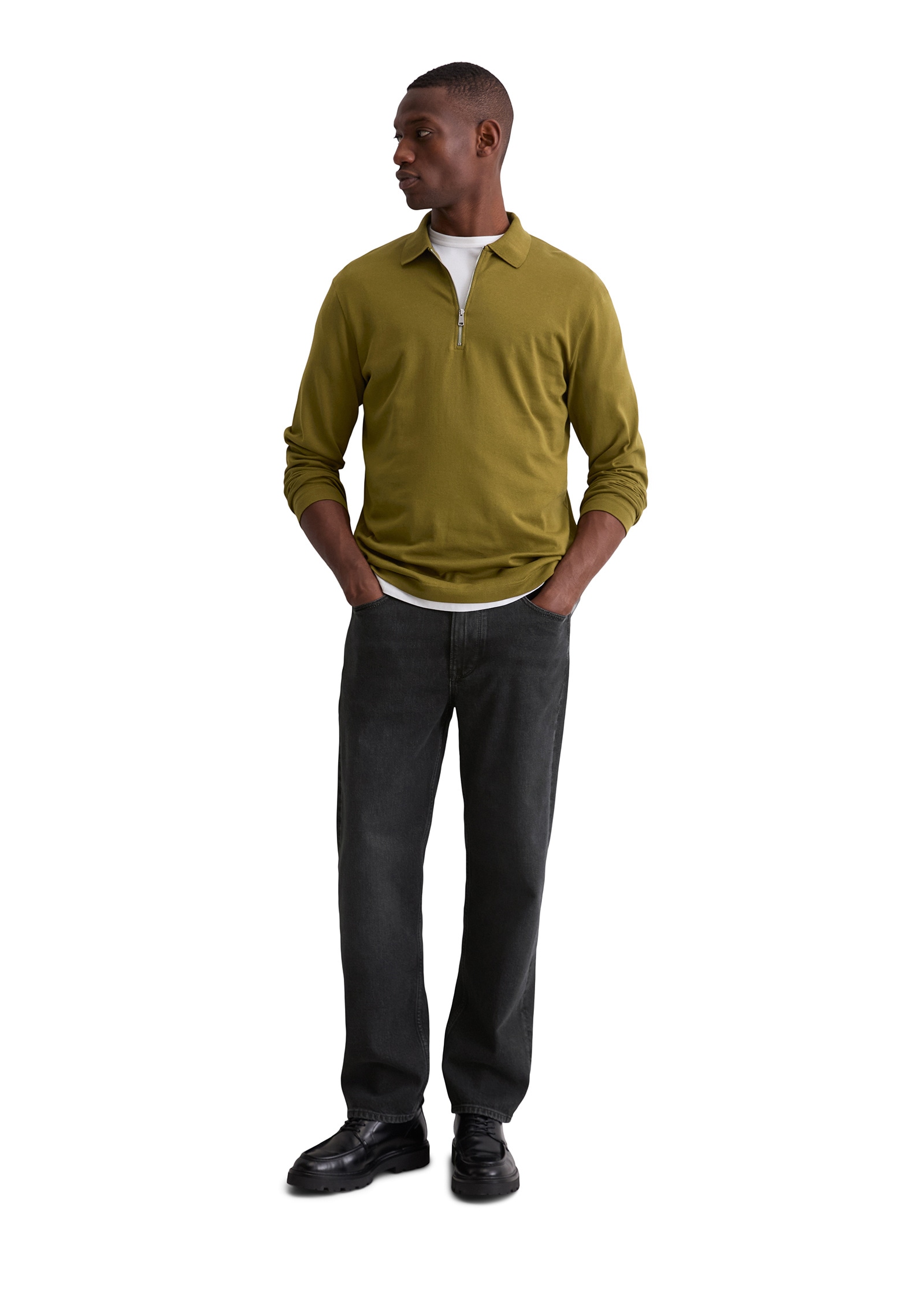 Marc O'Polo Langarmshirt »mit Flachstrickkragen«